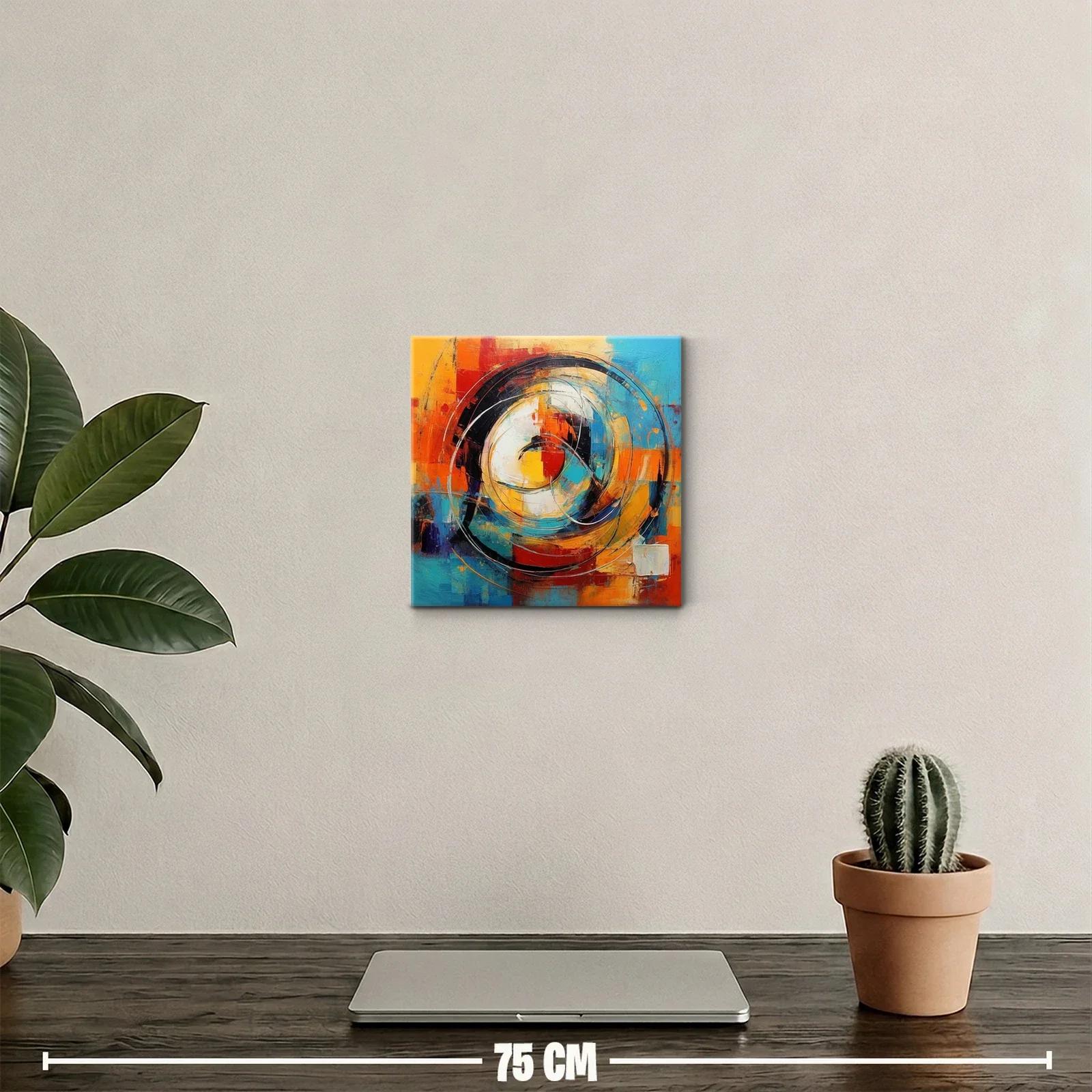 Cuadro abstracto con espirales vibrantes y colores intensos — miniatura 2