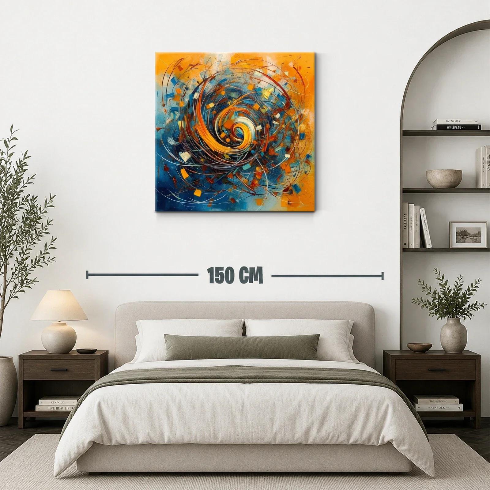 Composición dinámica con espiral de tonos cálidos y fríos — miniatura 3