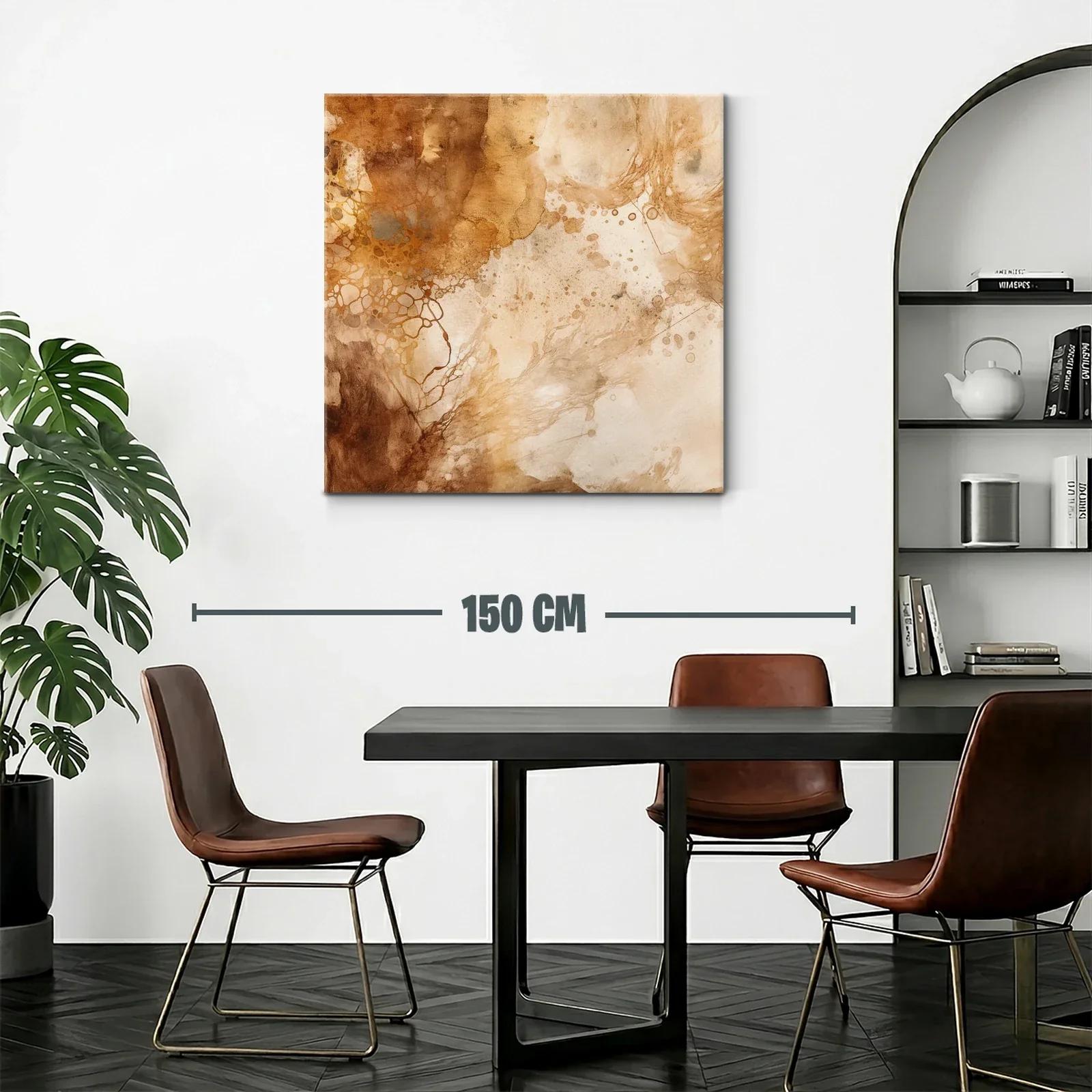 Cuadro abstracto en tonos tierra cálidos y orgánicos — miniatura 2