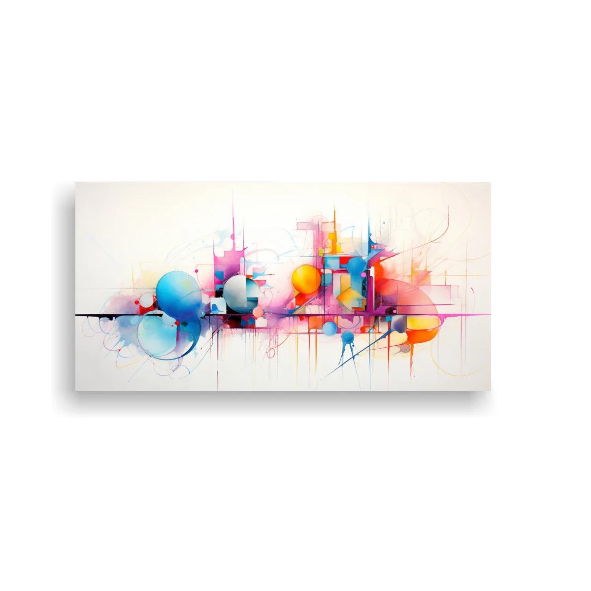 Cuadro abstracción geométrica con transparencias y líneas cruzadas — imagen principal