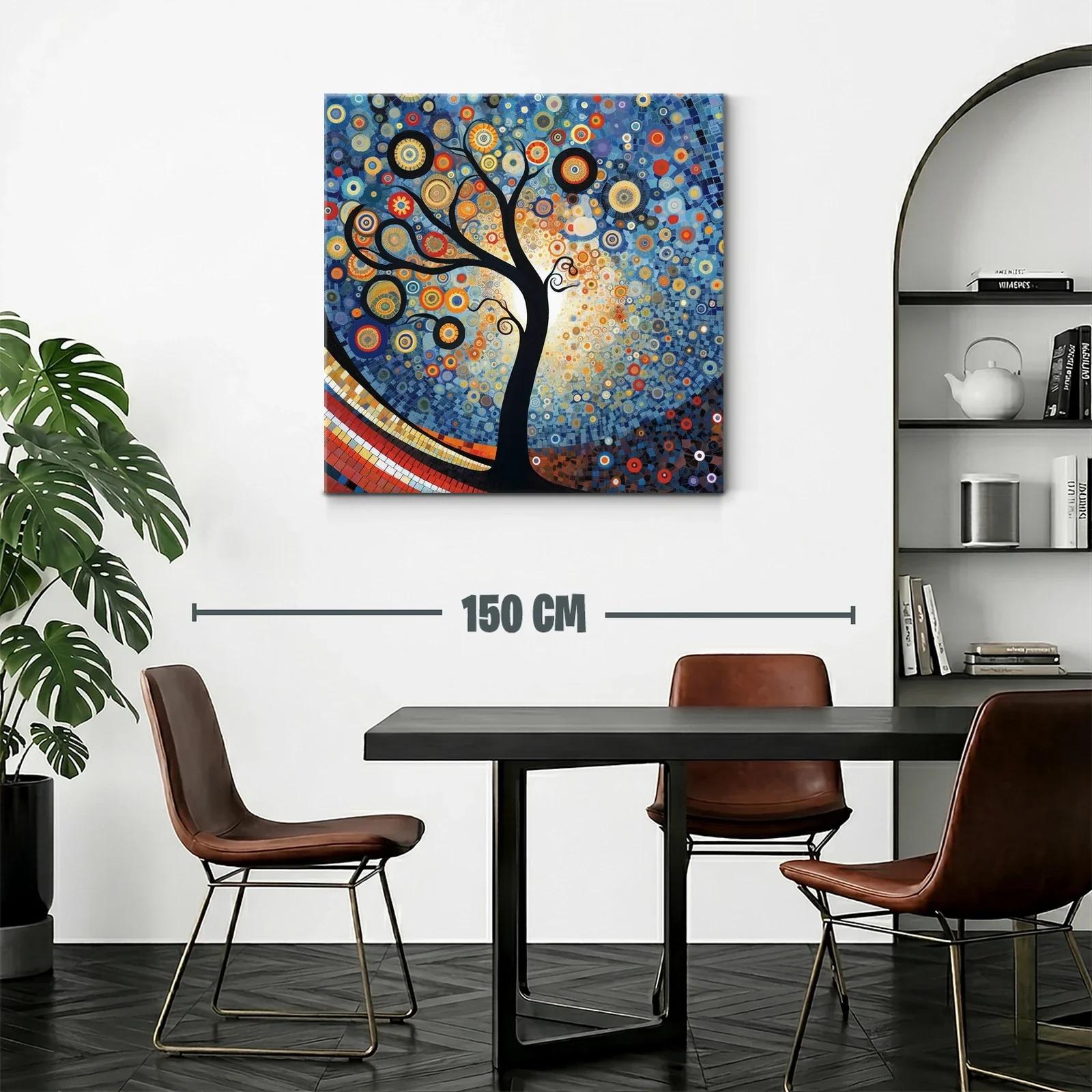 Árbol estilizado con círculos vibrantes y fondo azul — miniatura 2
