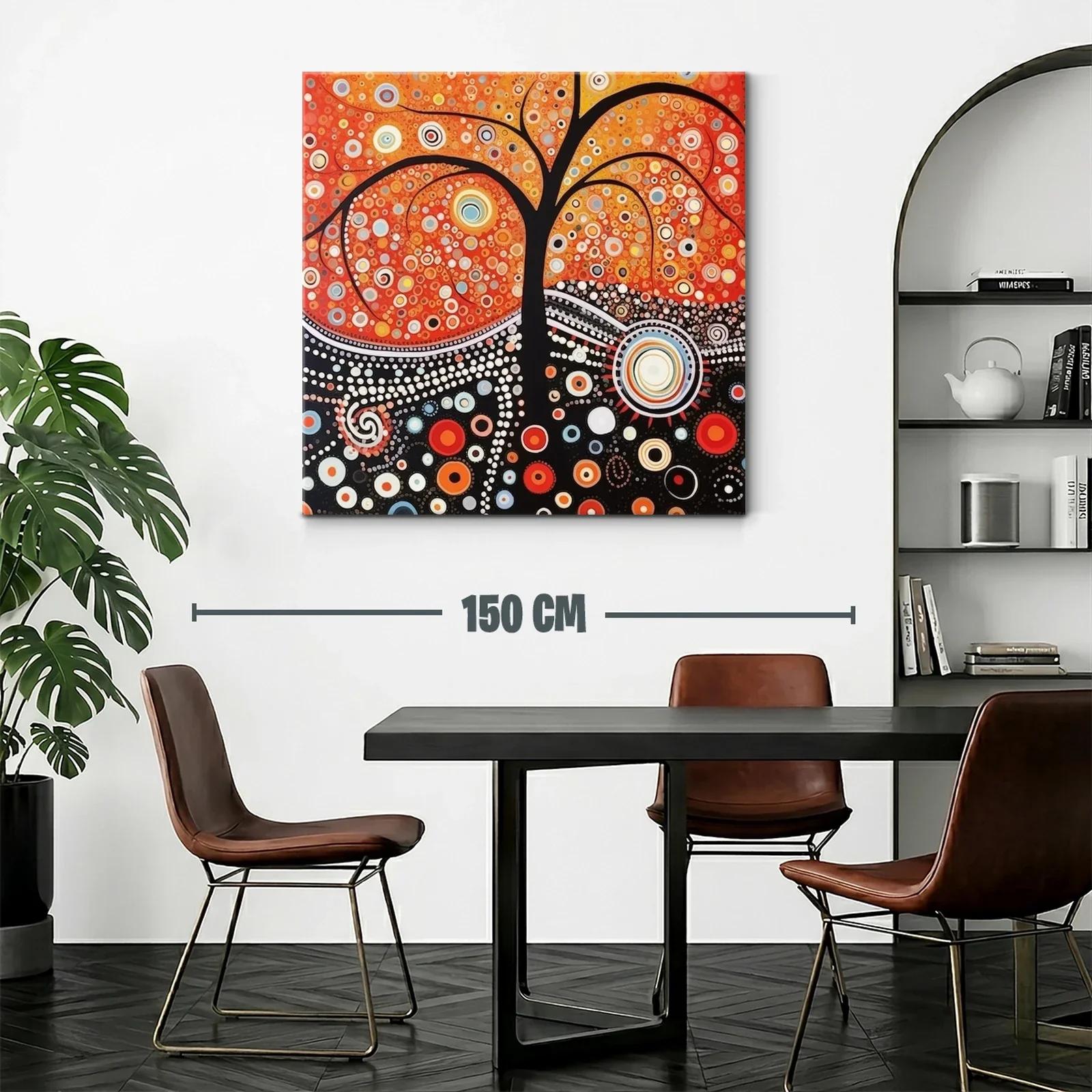 Árbol abstracto en vibrantes tonos cálidos y contrastes vivos — miniatura 2