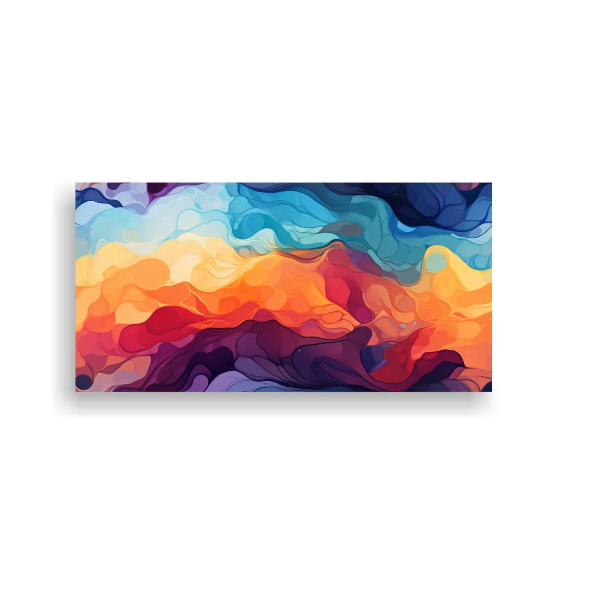 Cuadro paisaje abstracto de nubes con franjas onduladas — imagen principal