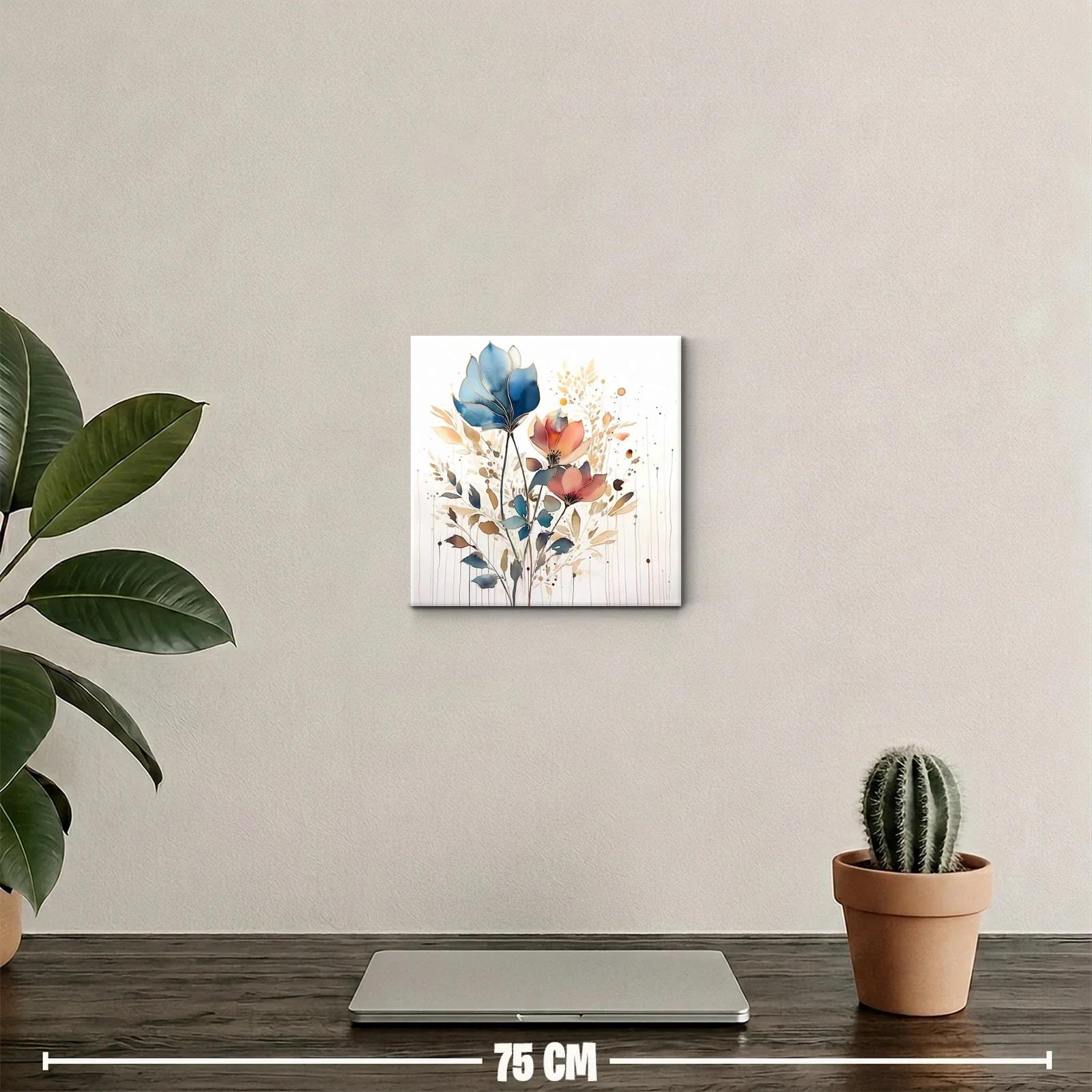 Composición floral en tonos azules y cálidos pastel — miniatura 2