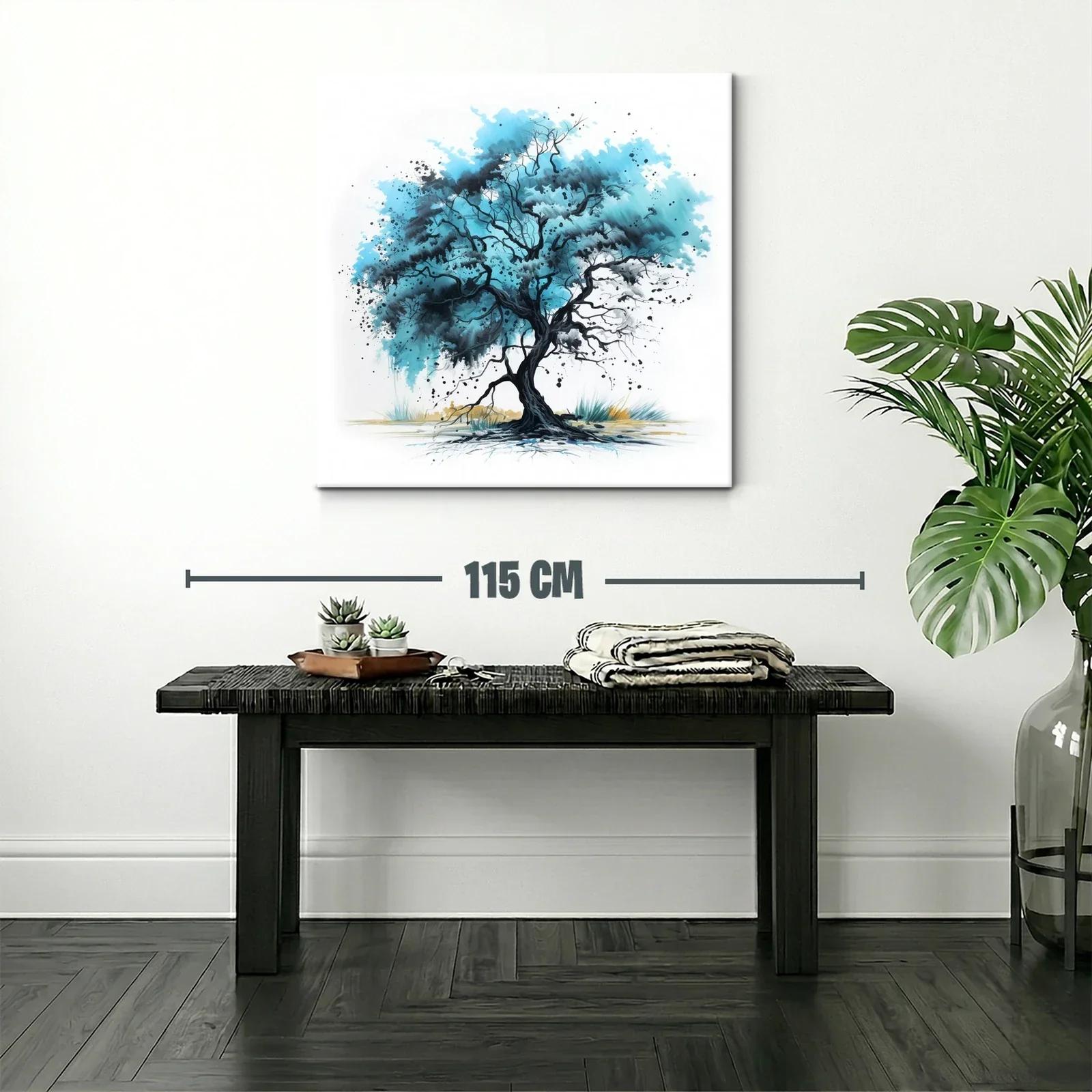 Árbol azul con ramas dinámicas y elegante contraste — miniatura 2