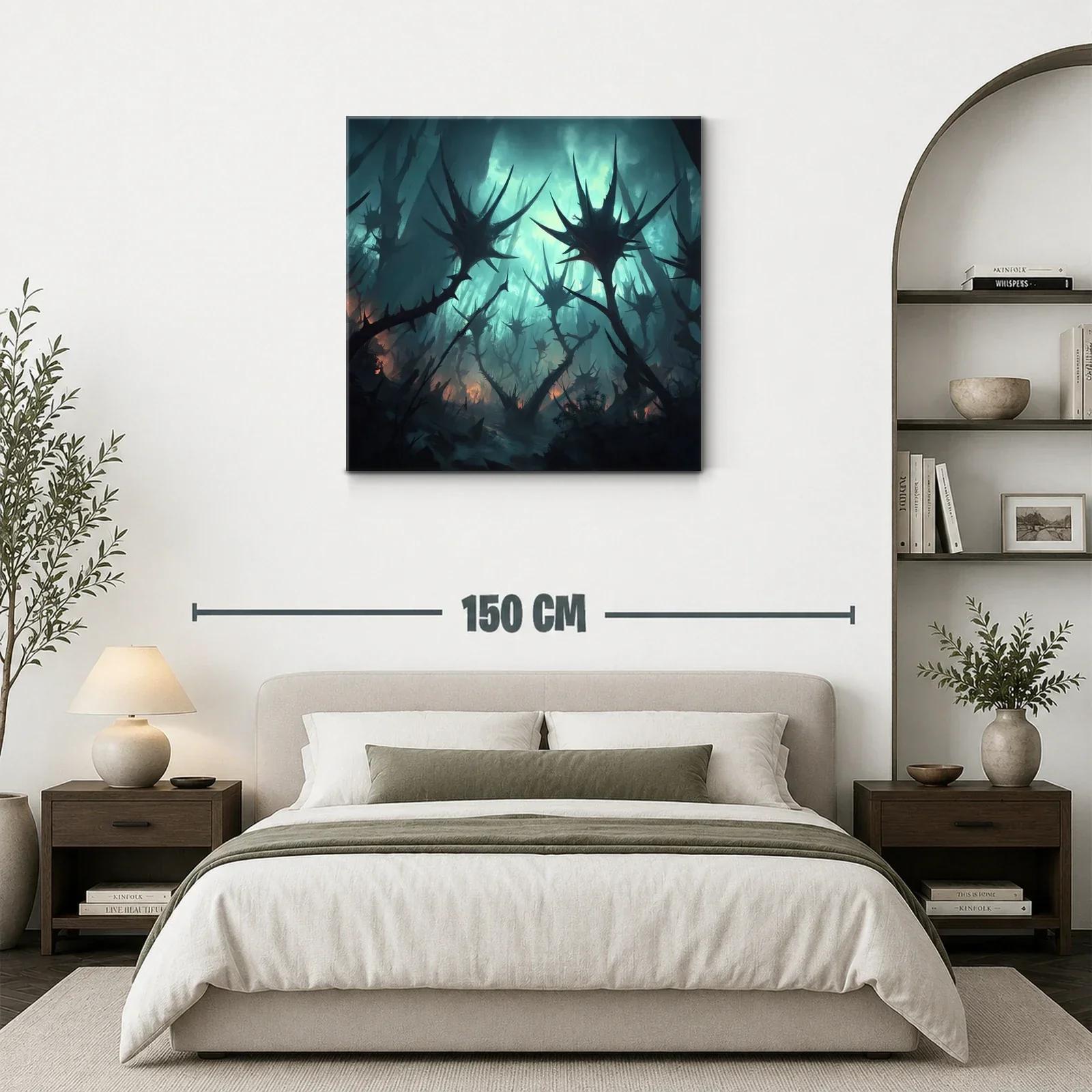 Paisaje oscuro con formas espinosas y luz tenebrosa — miniatura 3