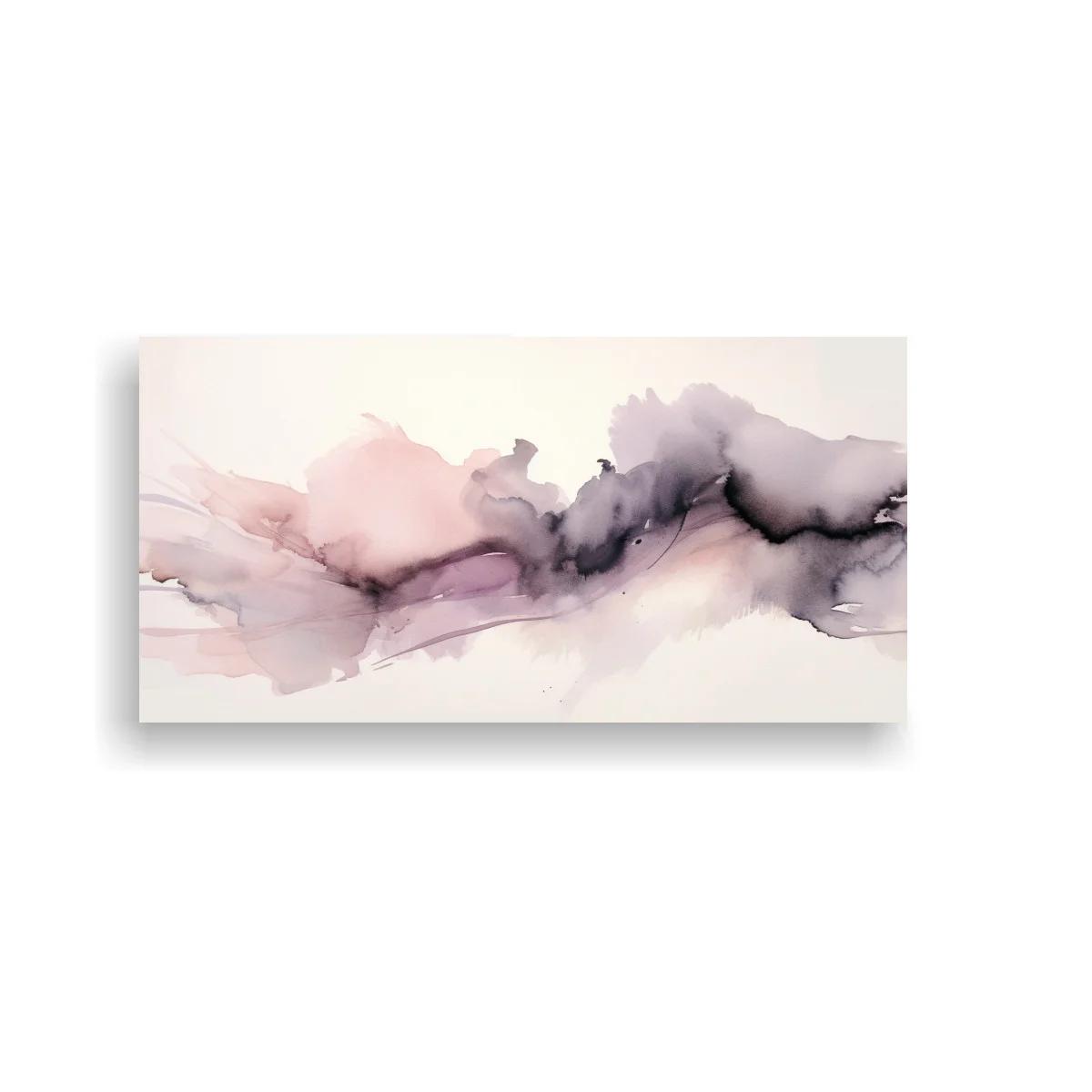 Cuadro mancha abstracta lila y rosa con franja ondulante — imagen principal