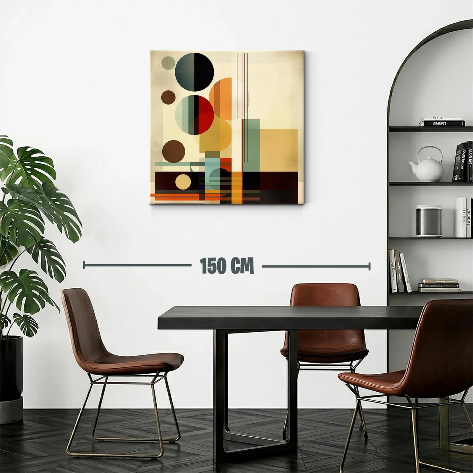 Composición geométrica abstracta con tonos cálidos y fríos — miniatura 2