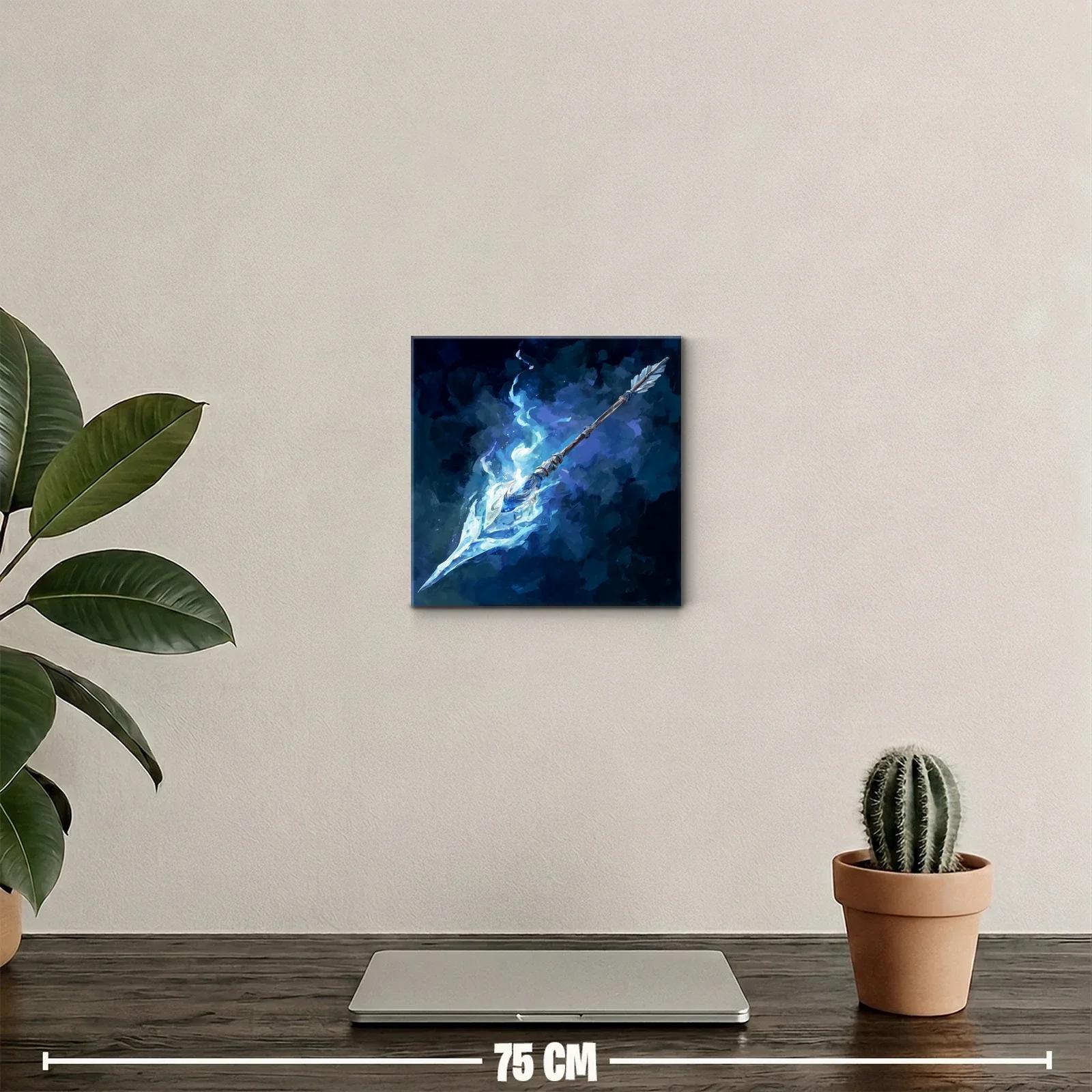 Lanza mística envuelta en fuego azul brillante — miniatura 2