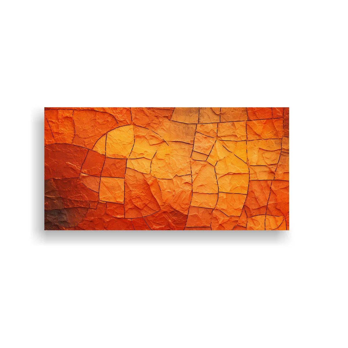 Cuadro mosaico abstracto naranja con círculos superpuestos — imagen principal