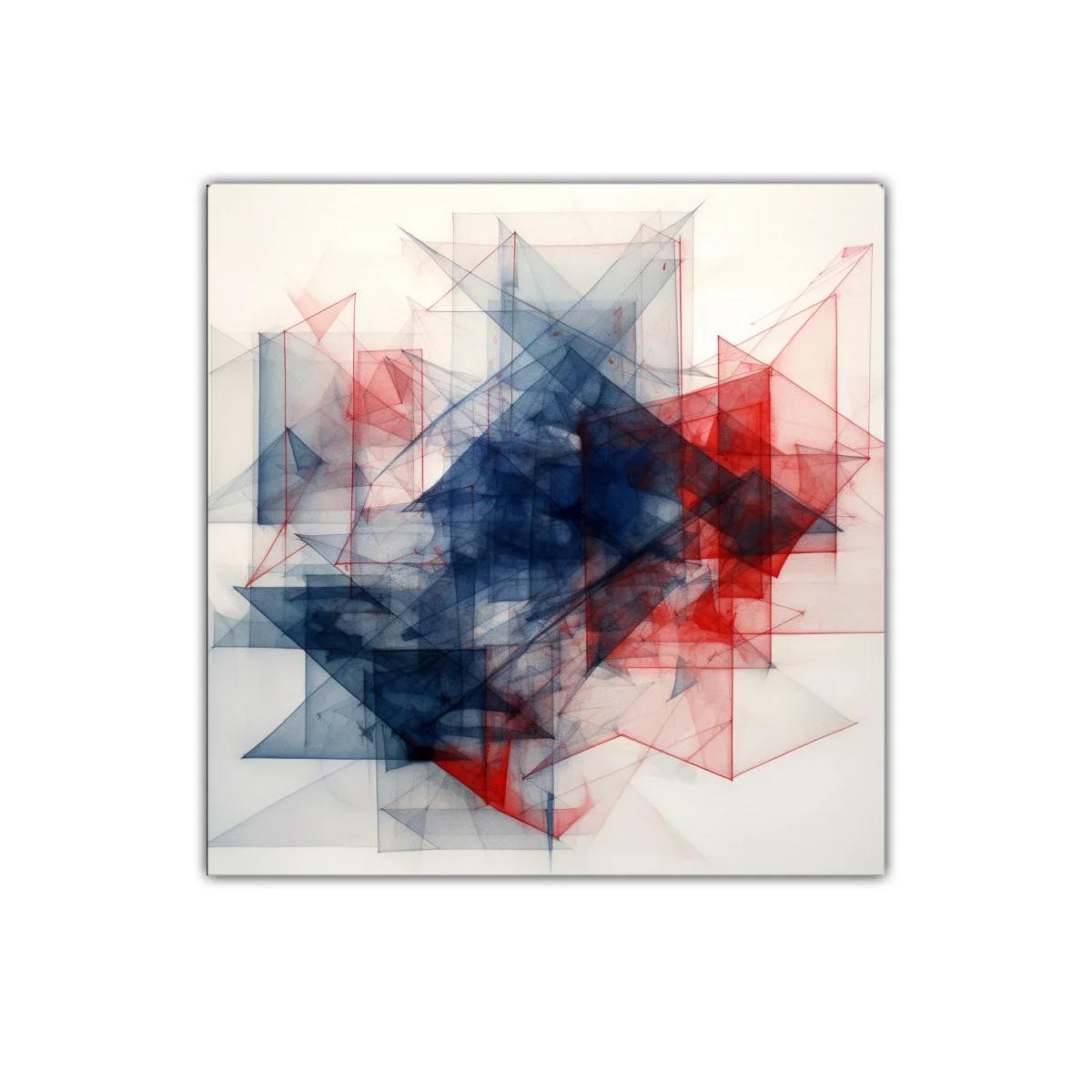 Composición abstracta en tonos rojos y azules vibrantes — miniatura 1