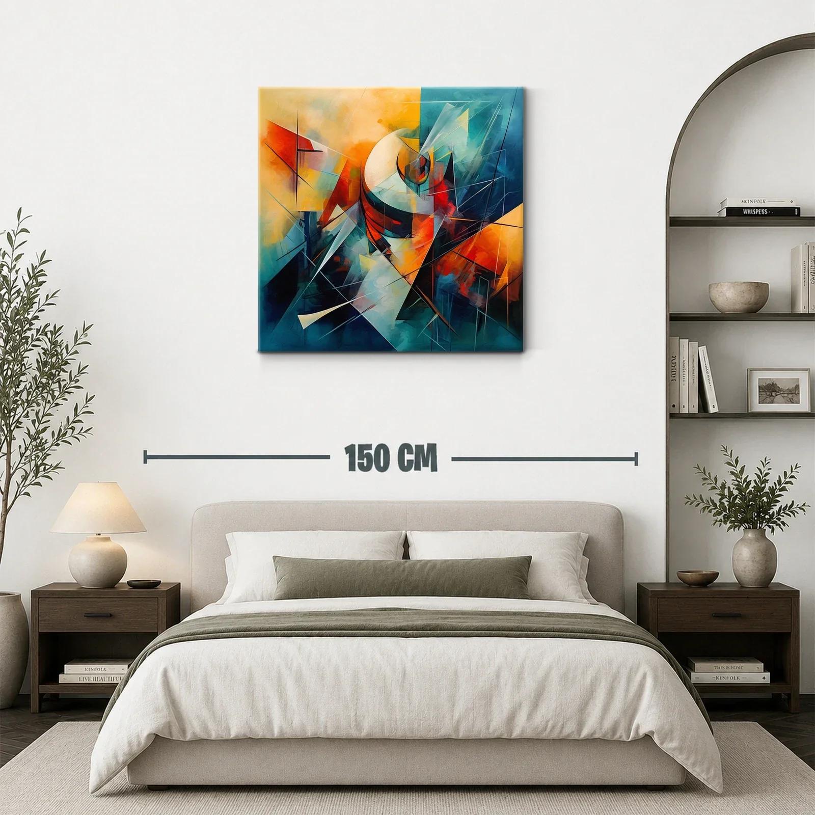 Composición abstracta en tonos cálidos y fríos vibrantes — miniatura 3
