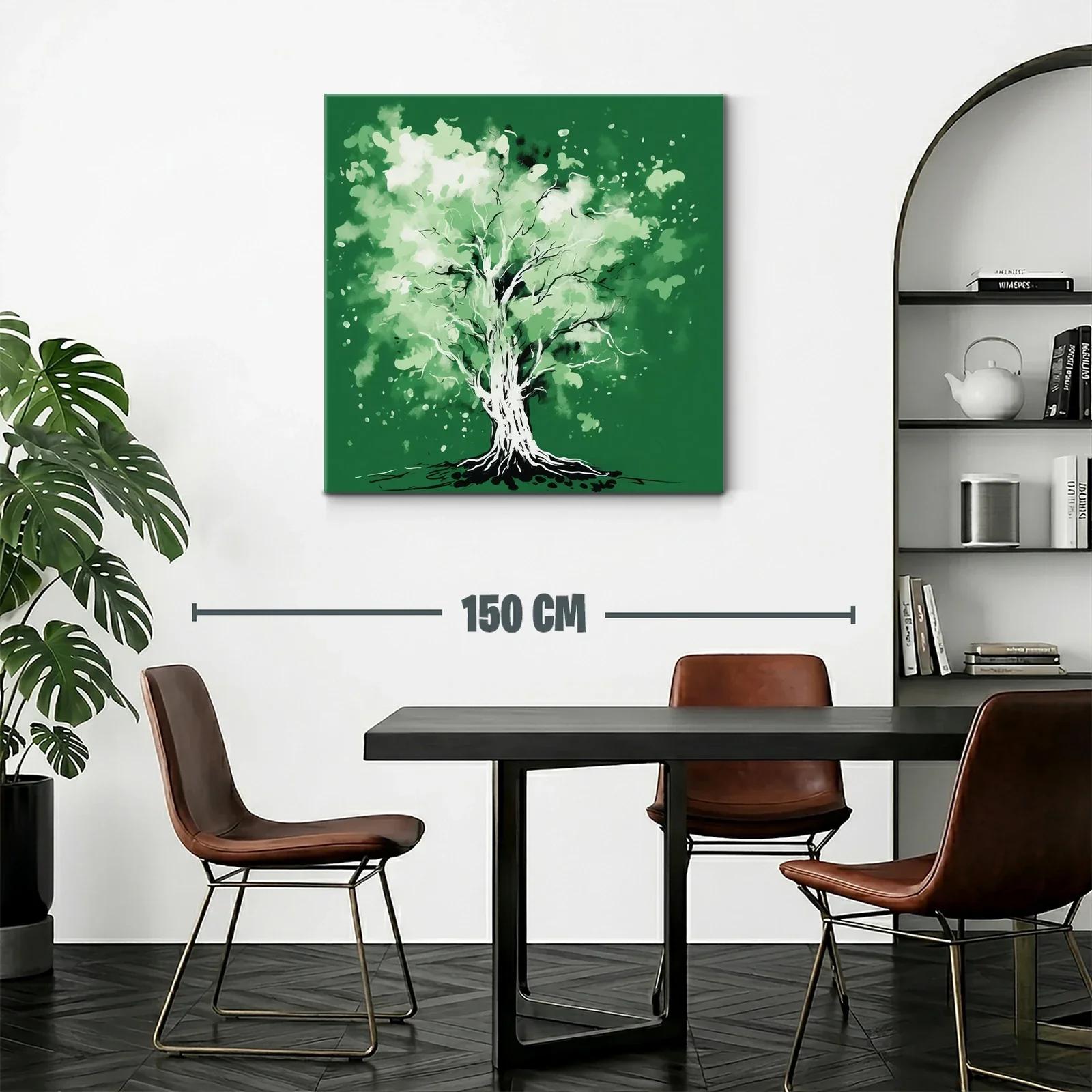 Árbol verde con estilo acuarela y toque artístico — miniatura 2
