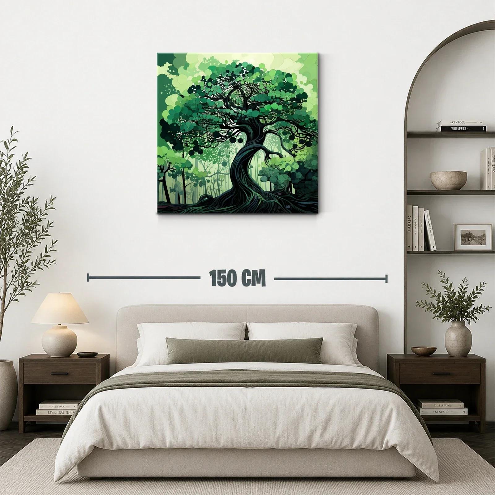 Árbol en Verde con Movimiento y Detalles Abstractos — miniatura 3