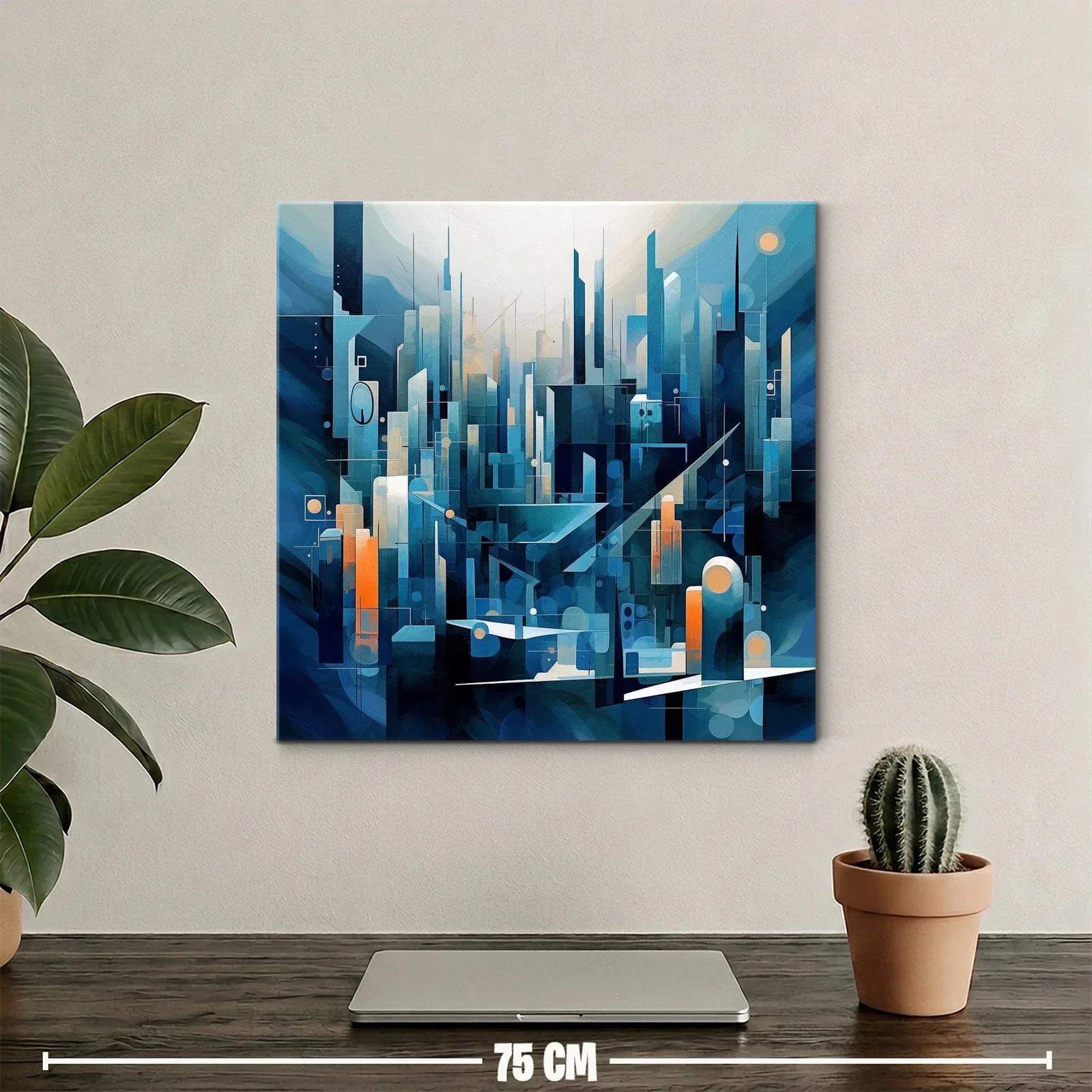 Composición abstracta de ciudad futurista en tonos azules — miniatura 2