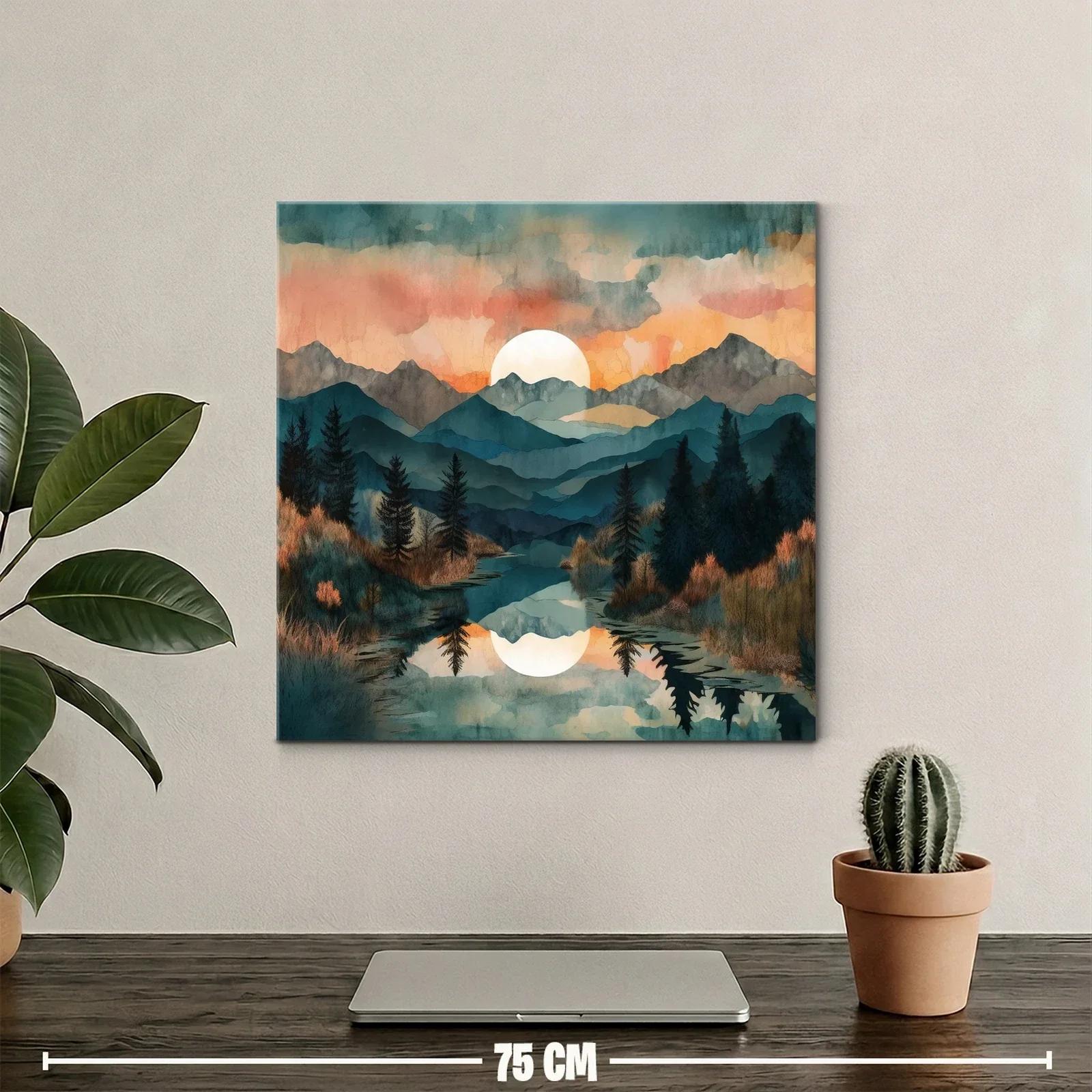 Paisaje sereno de montaña con reflejo al atardecer — miniatura 2