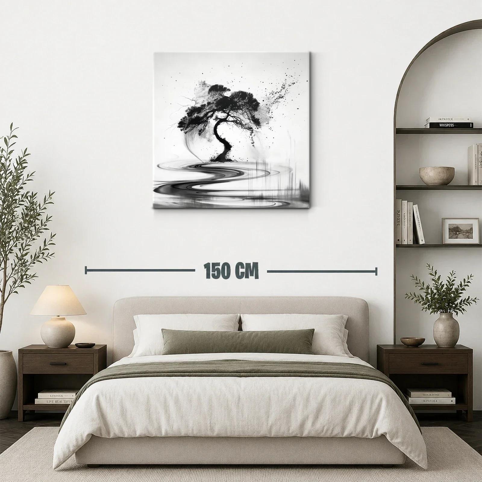 Árbol abstracto en blanco y negro con movimiento fluido — miniatura 3