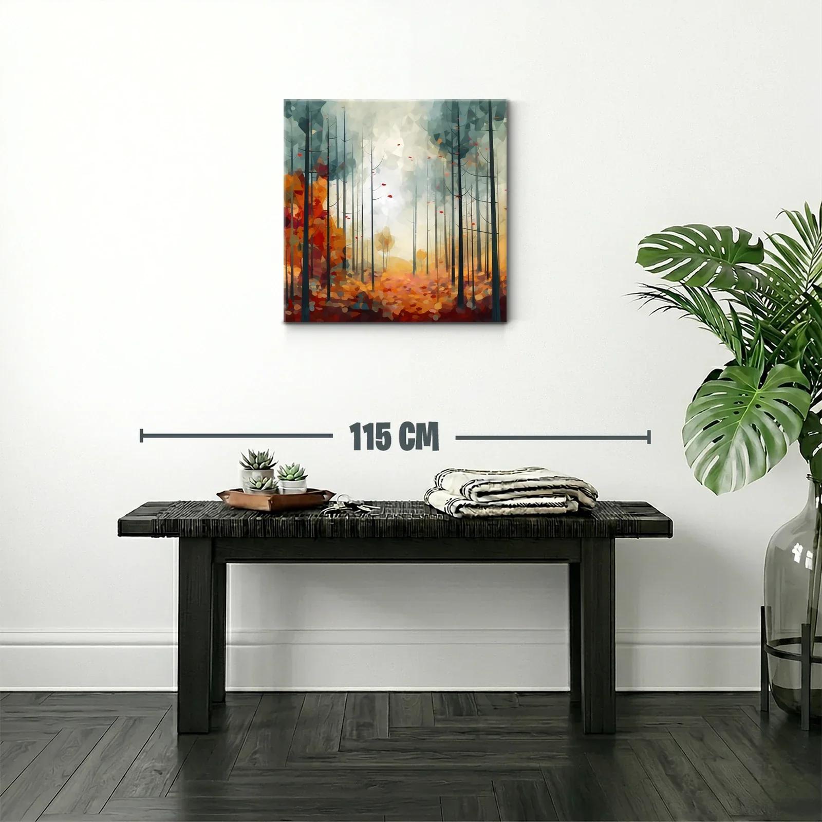 Bosque abstracto otoñal con tonos cálidos y suaves — miniatura 2