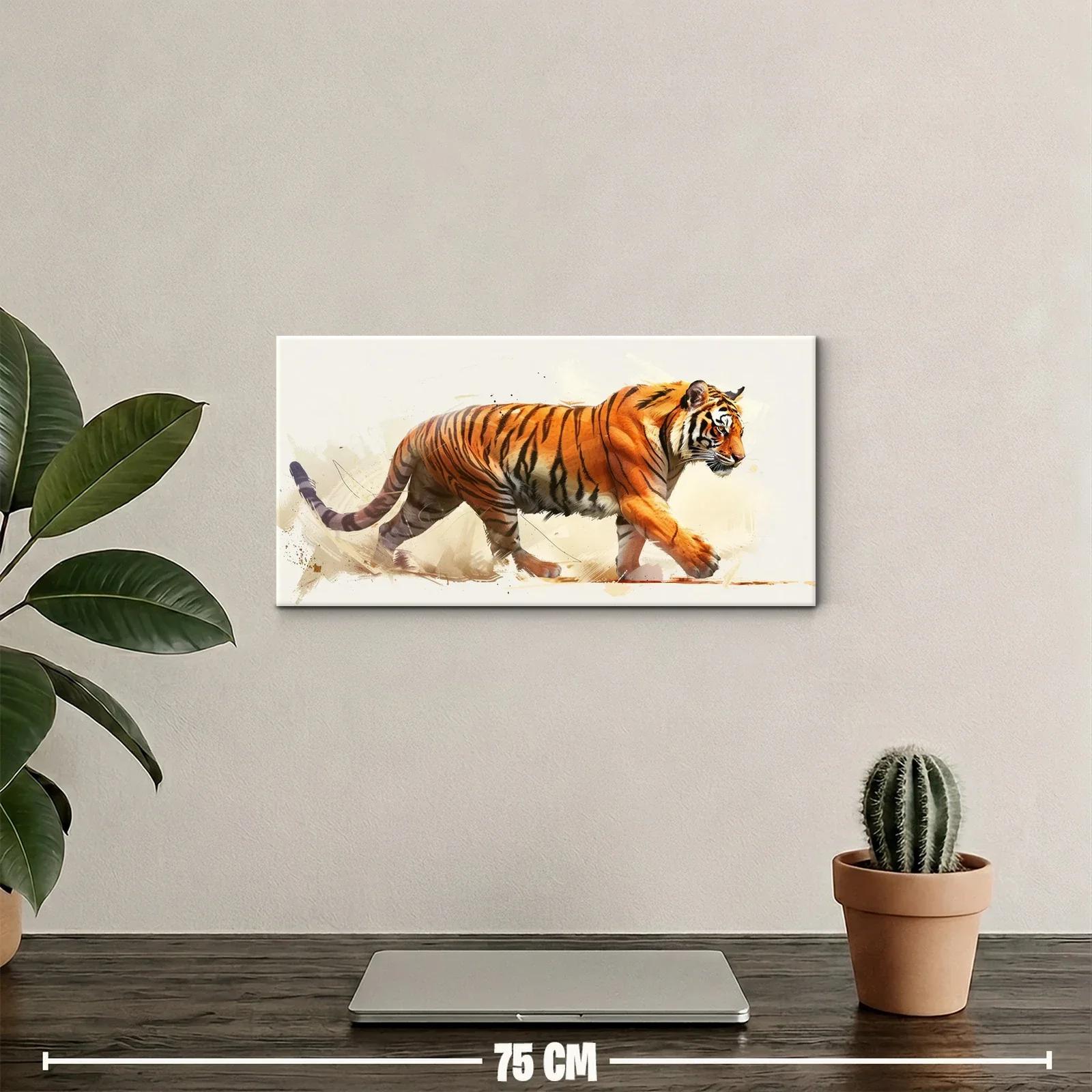 Cuadro tigre caminando con cola levantada — miniatura 2