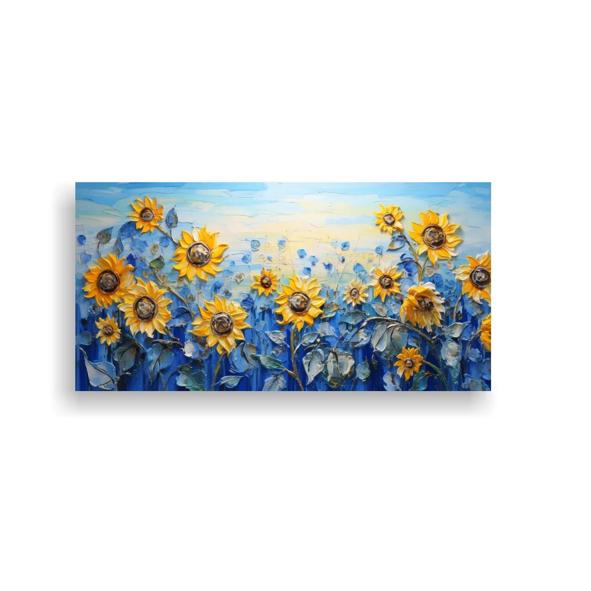 Cuadro de girasoles con cielo luminoso — imagen principal