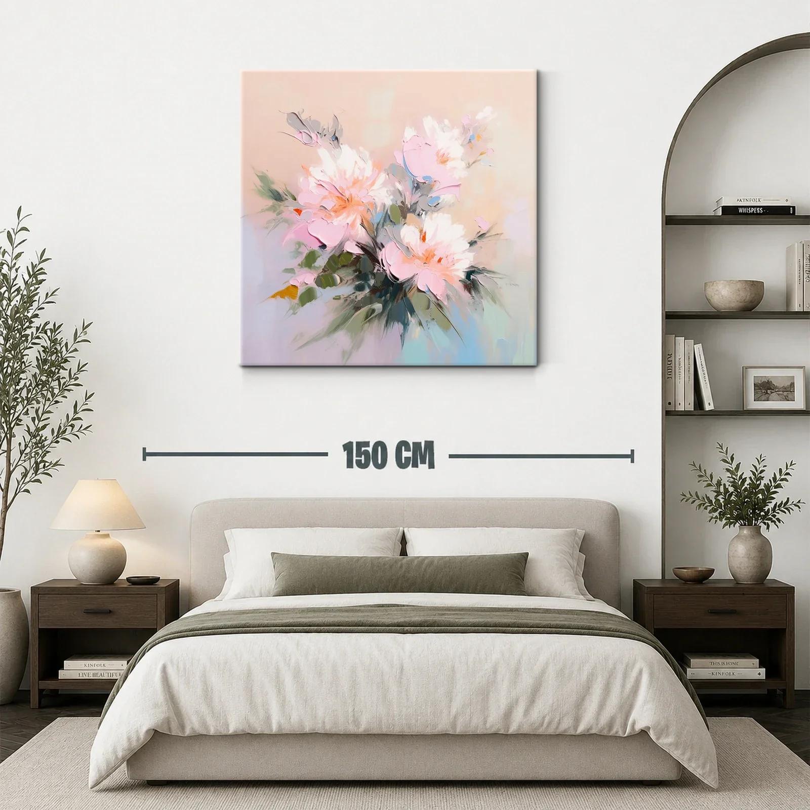 Cuadro floral con tonos pastel y pinceladas suaves — miniatura 3
