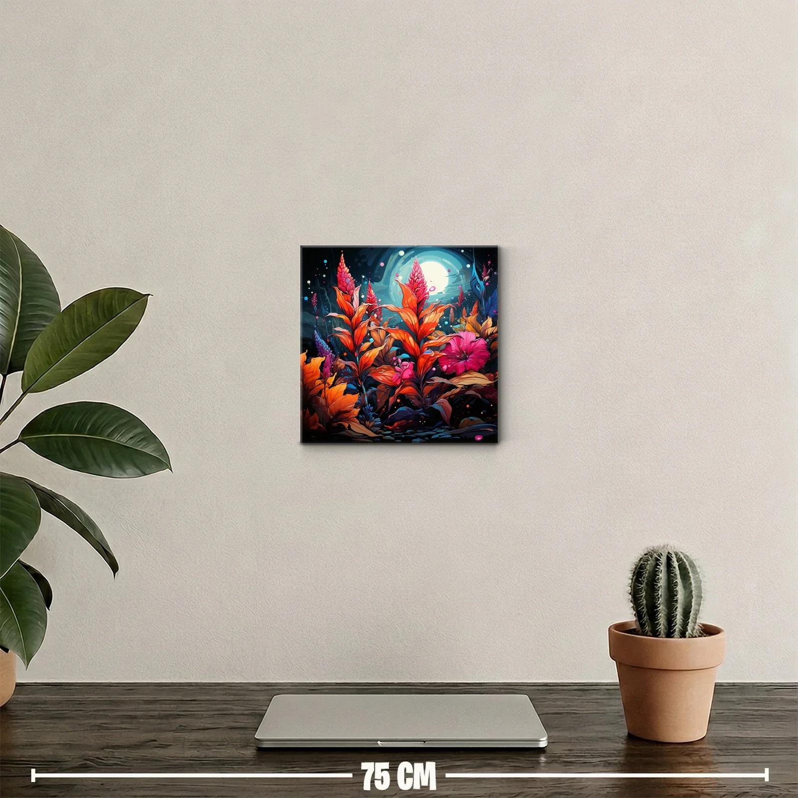 Flores vibrantes bajo una luna llena mística — miniatura 2