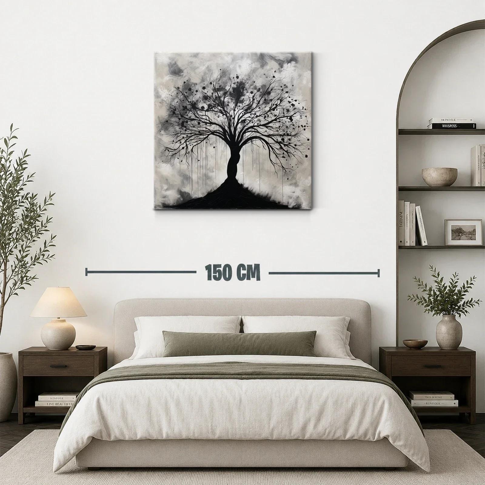Árbol estilizado en tonos grises y negros para un ambiente elegante — miniatura 3