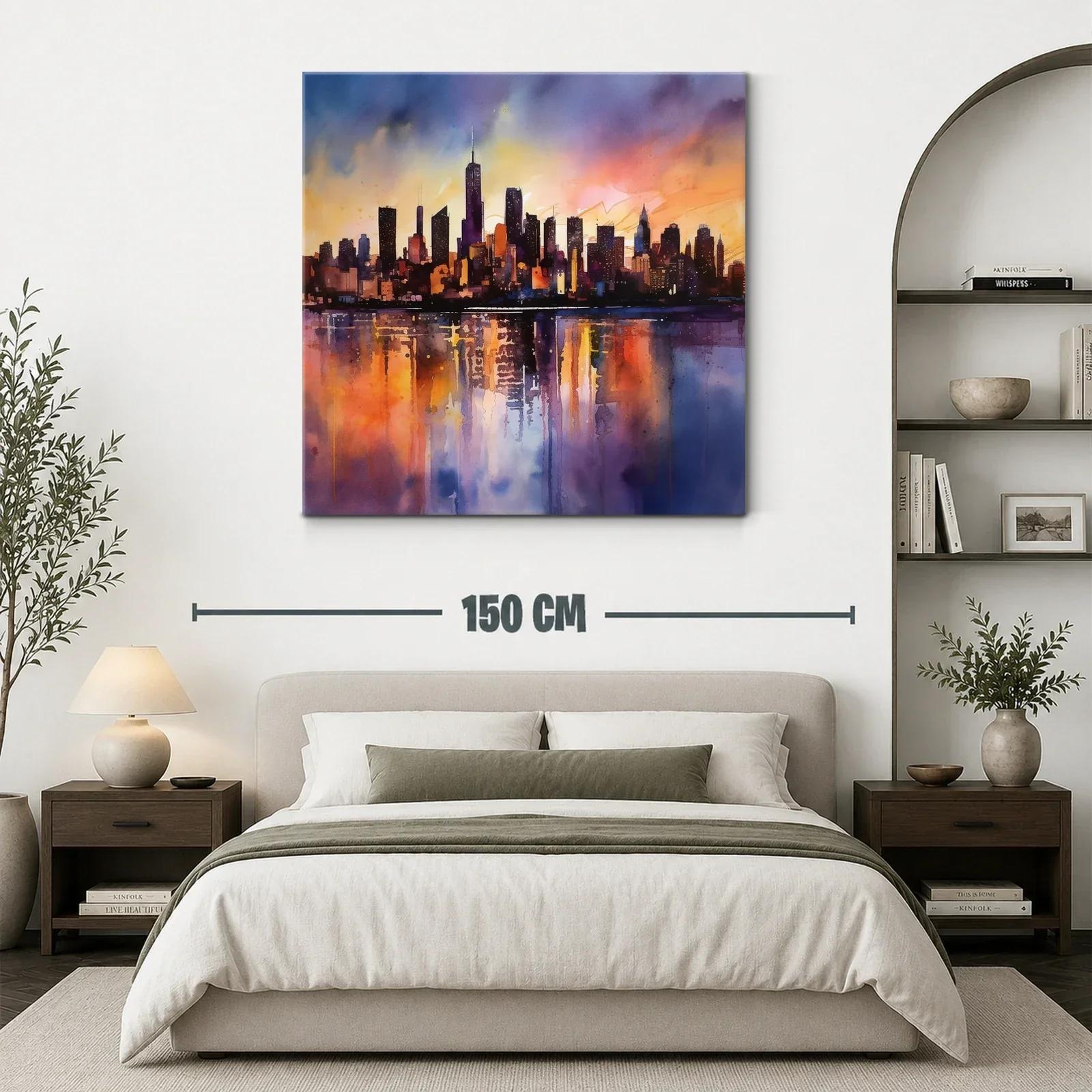 Atardecer urbano con reflejos vibrantes en la ciudad — miniatura 3