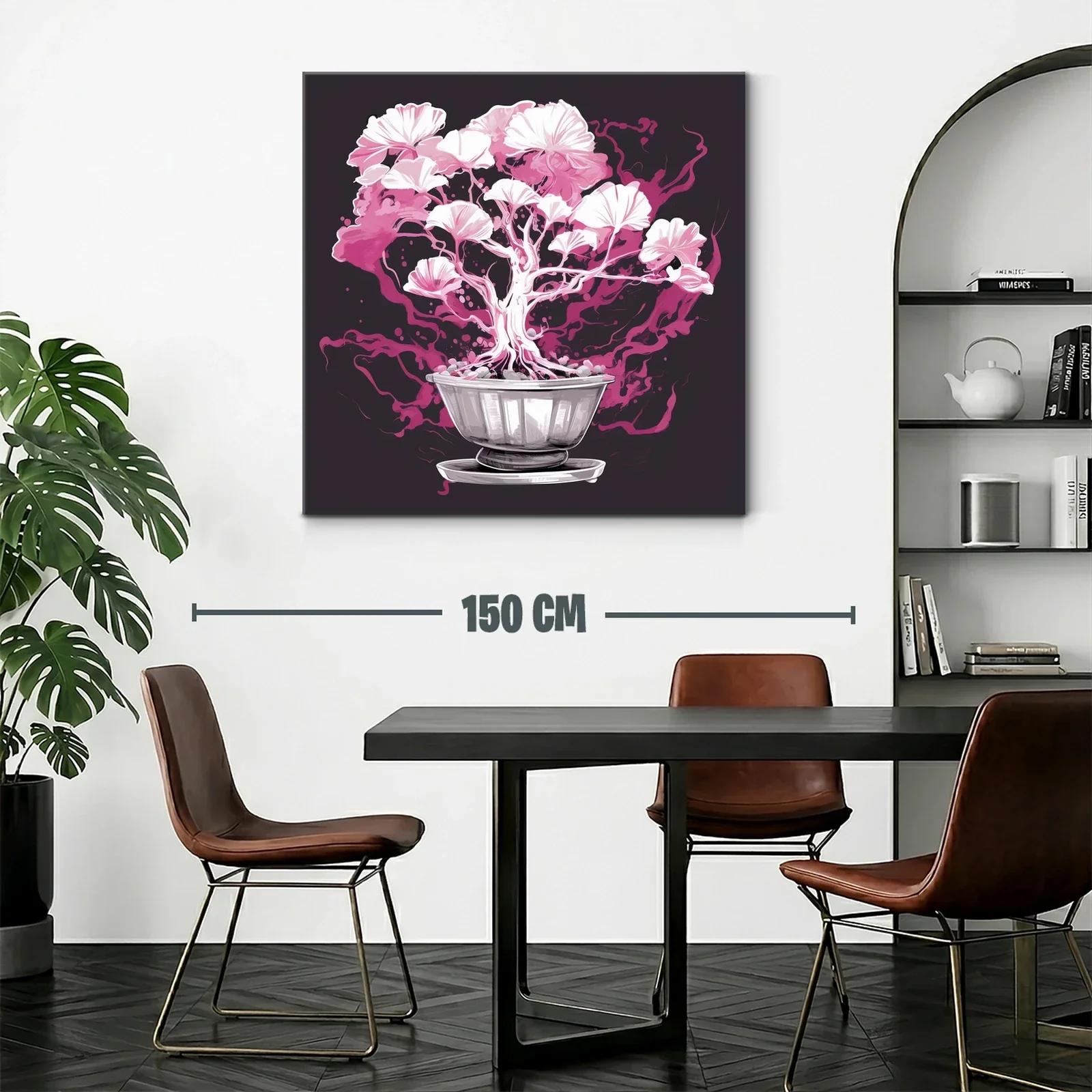 Árbol de flores blancas y rosas sobre fondo oscuro — miniatura 2