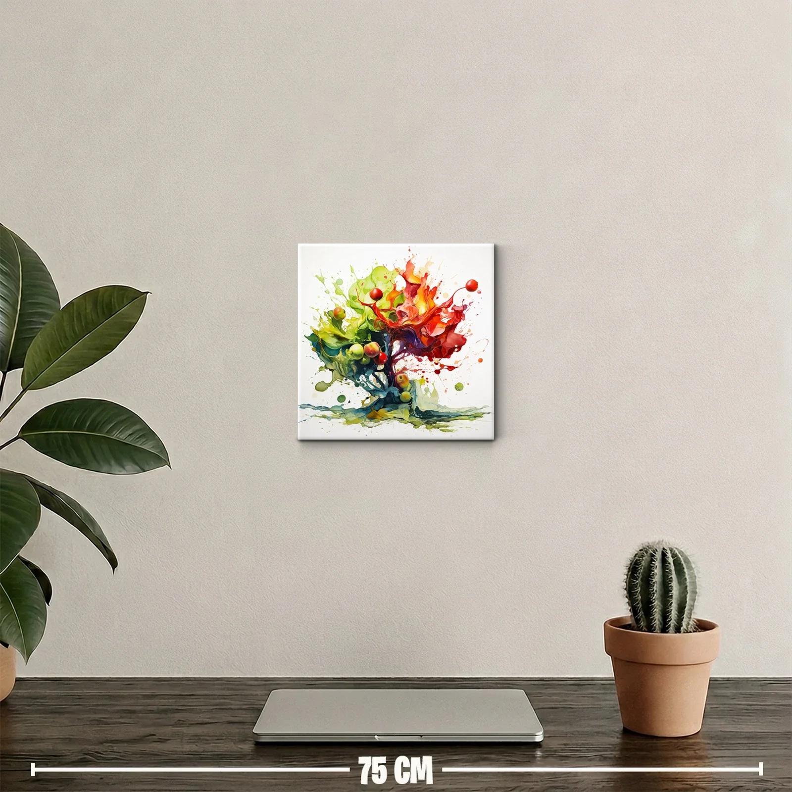 Cuadro decorativo árbol con frutas en explosión de color — miniatura 2