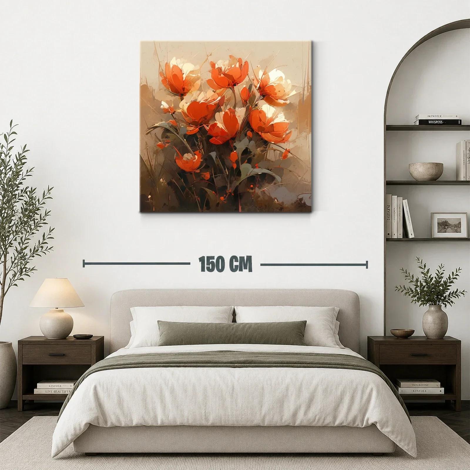 Bouquet de flores vibrantes en tonos cálidos y tierra — miniatura 3