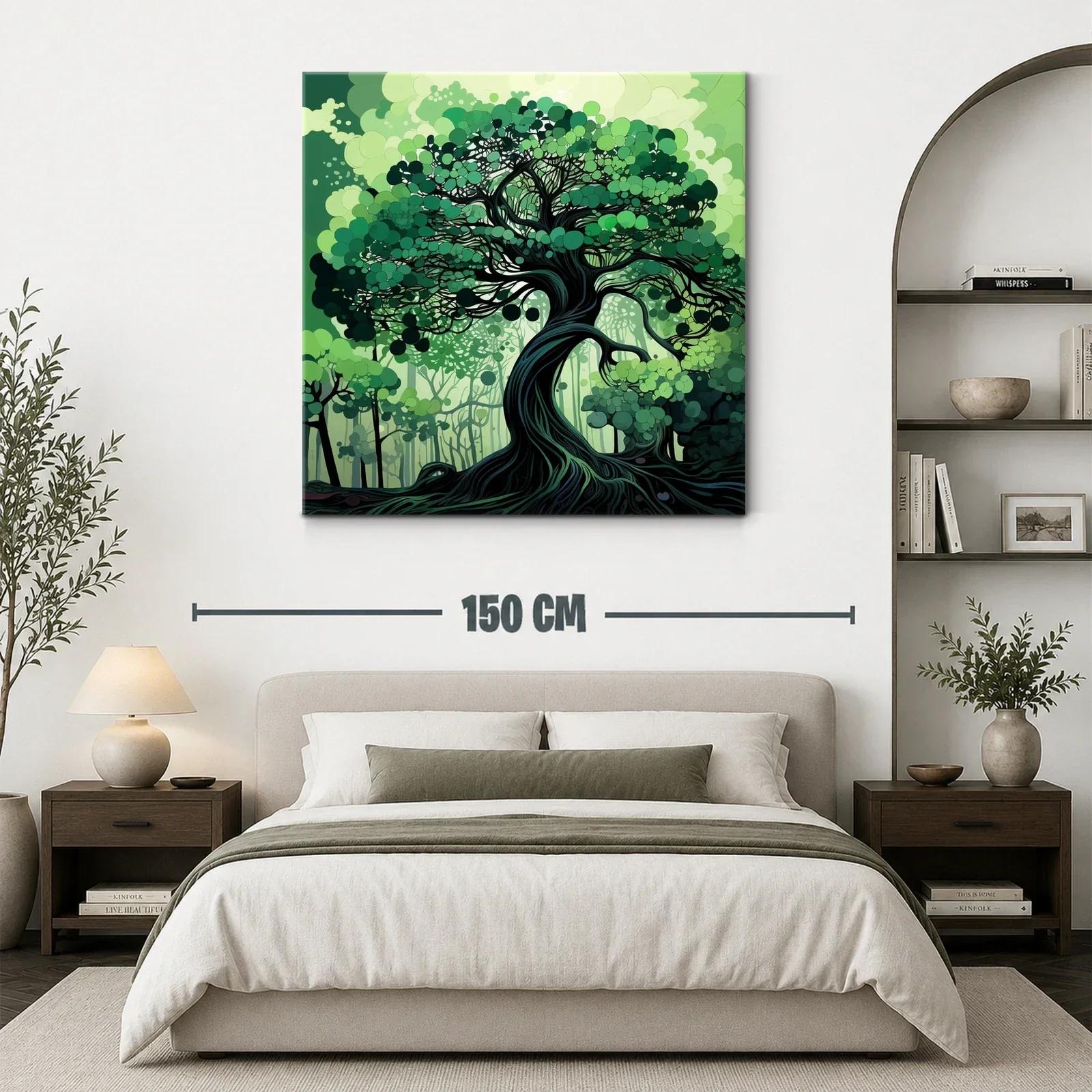 Árbol en Verde con Movimiento y Detalles Abstractos — miniatura 3