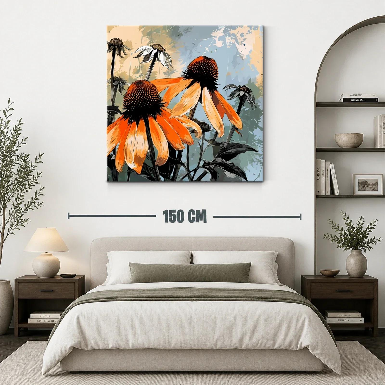 Flores vibrantes con tonos naranja y fondo sereno — miniatura 3