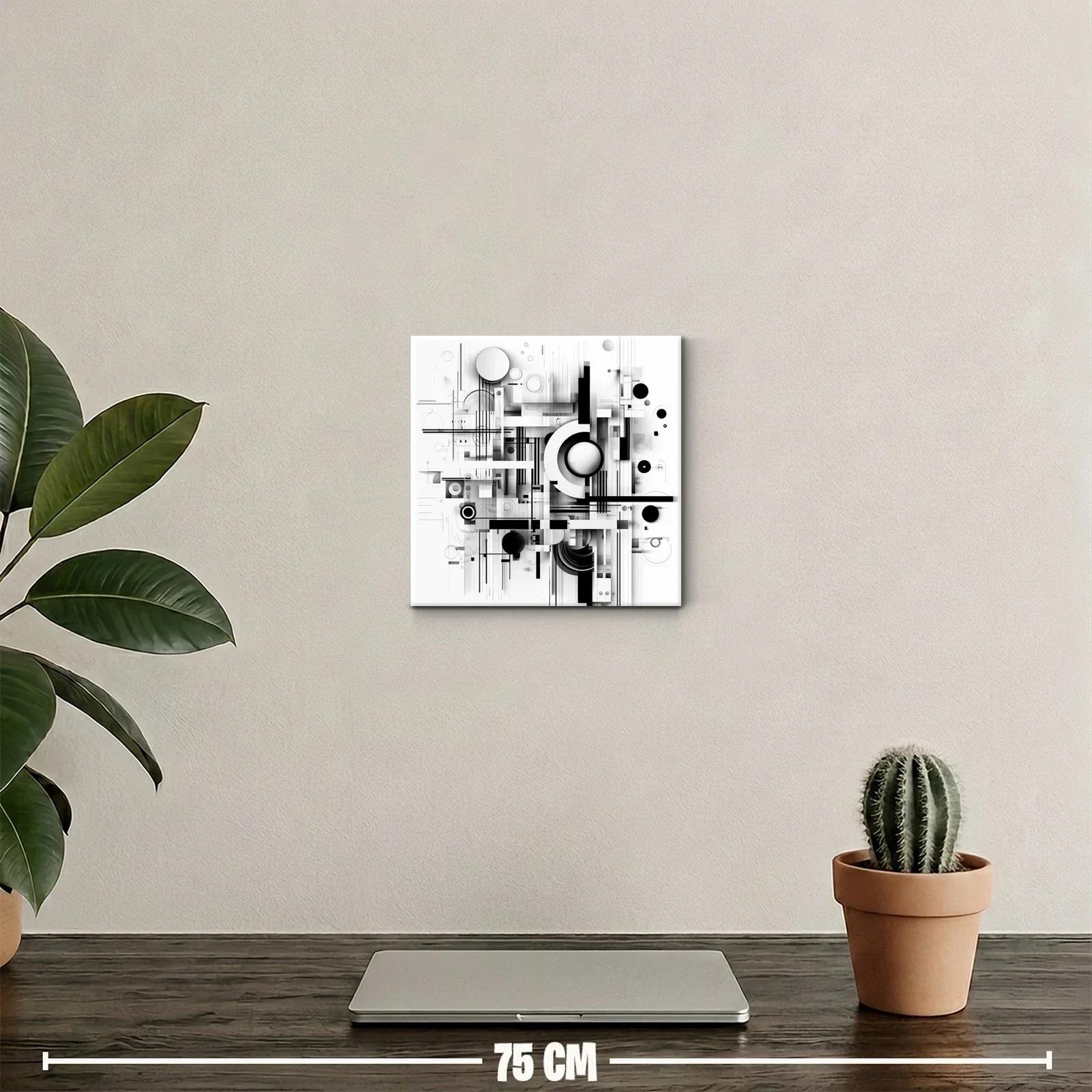 Composición geométrica abstracta en blanco y negro — miniatura 2