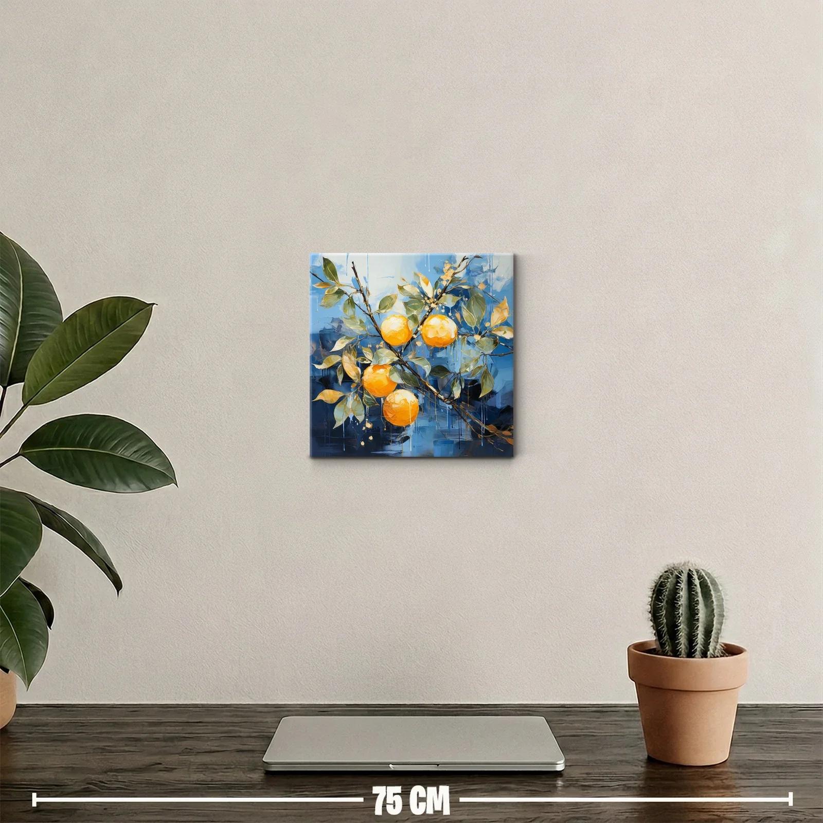 Naranjas vibrantes sobre fondo azul intenso — miniatura 2