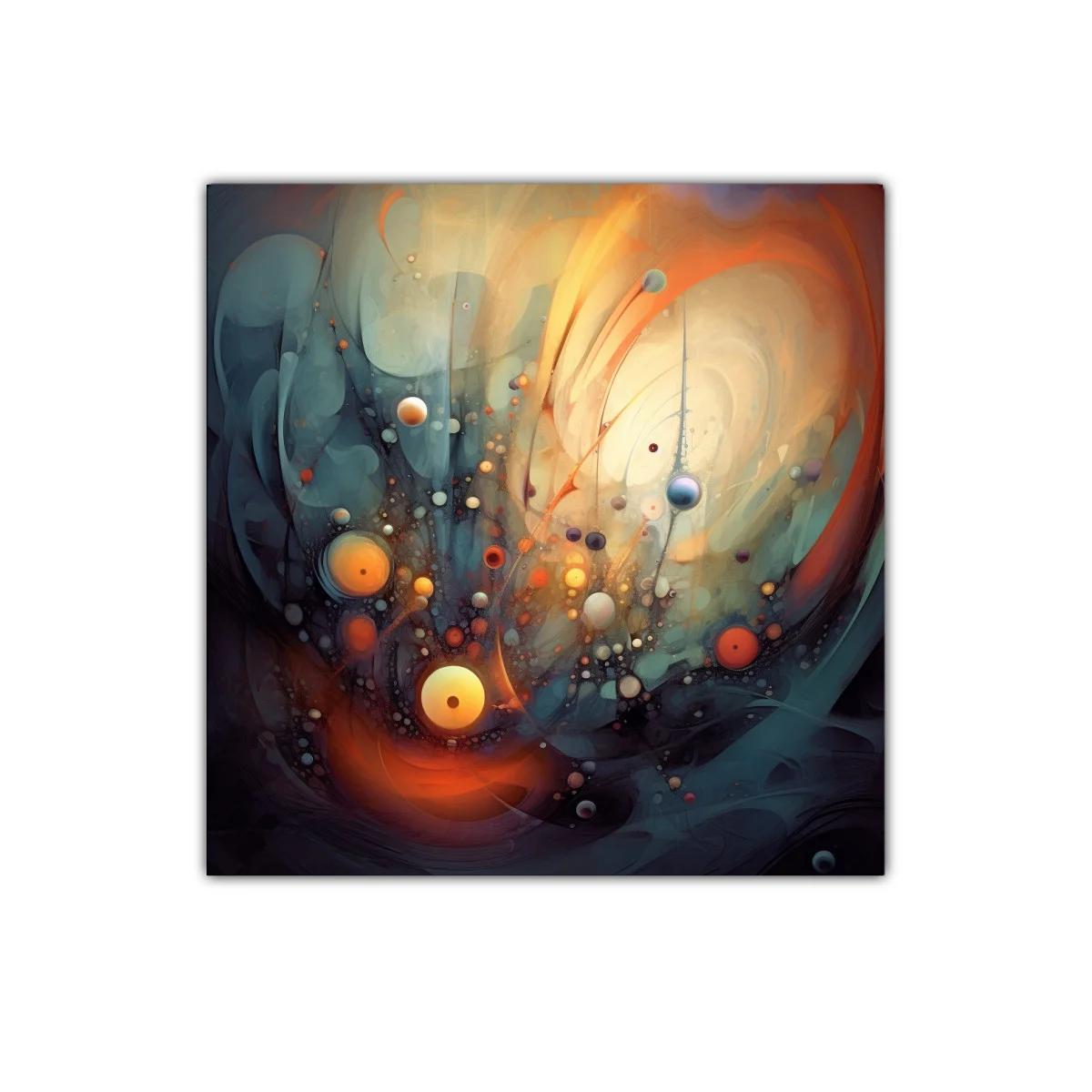 Composición abstracta con esferas y luces vibrantes — miniatura 1