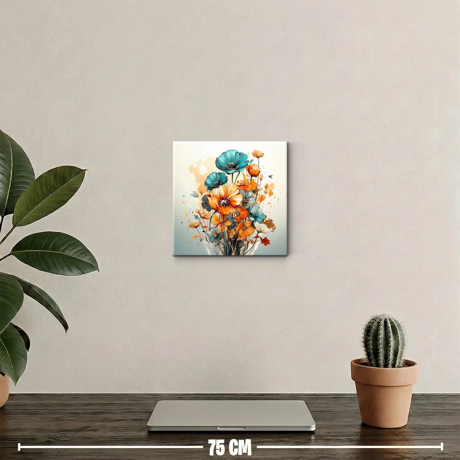 Flores vibrantes en tonos azul y naranja para decorar espacios — miniatura 2