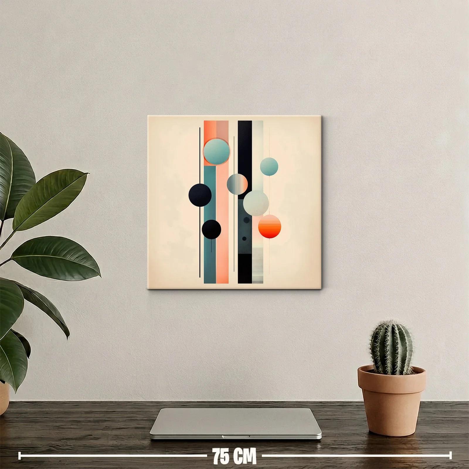 Composición geométrica con círculos y líneas verticales — miniatura 2