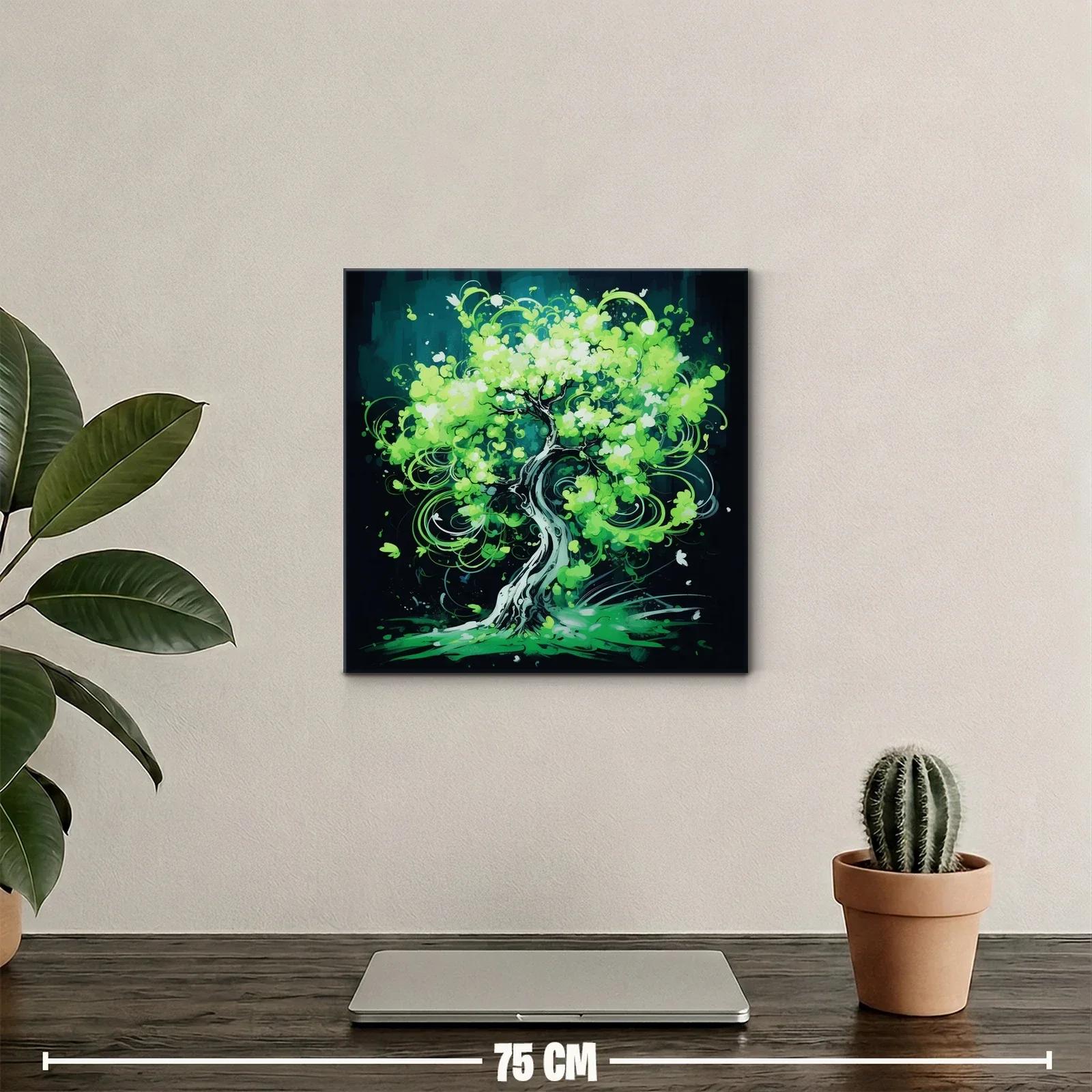 Árbol en movimiento de vibrantes tonos verdes — miniatura 2
