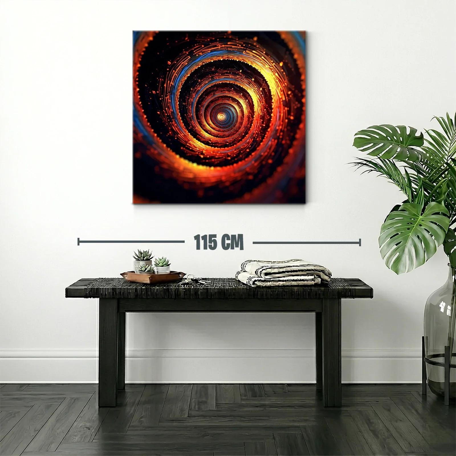 Arte abstracto espiral con vibrantes tonos cálidos y fríos — miniatura 2