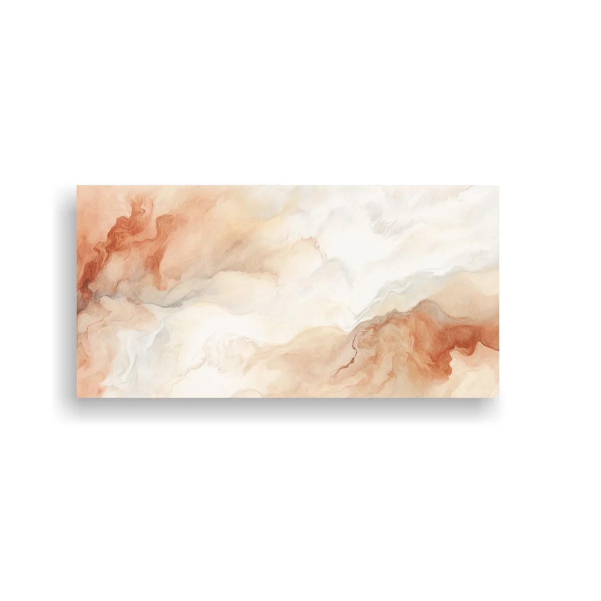Cuadro de nubes abstractas con bruma coral y beige — imagen principal