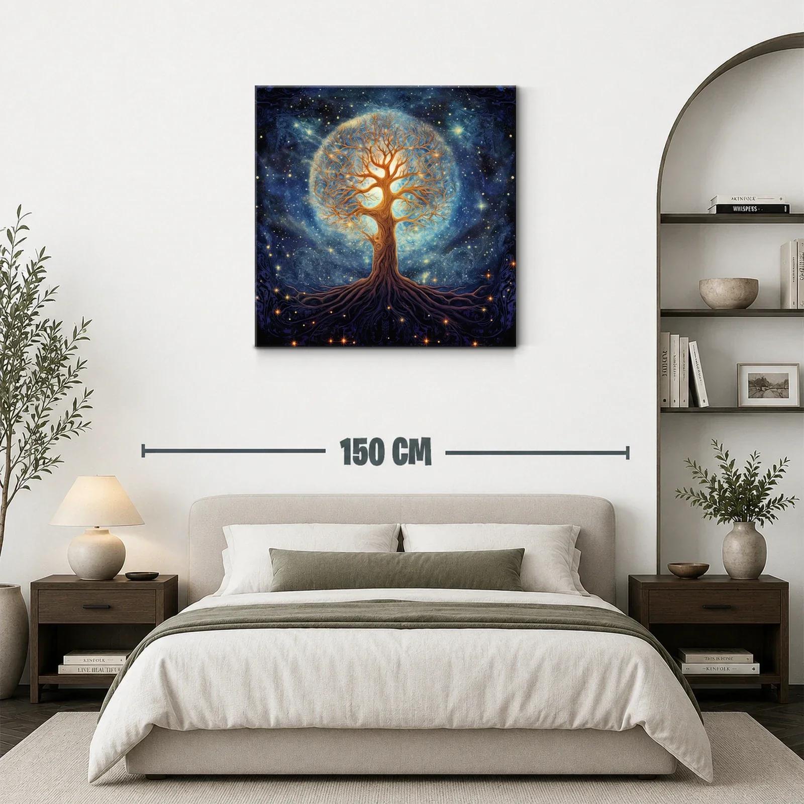 Árbol de la vida iluminado en cosmos estrellado — miniatura 3