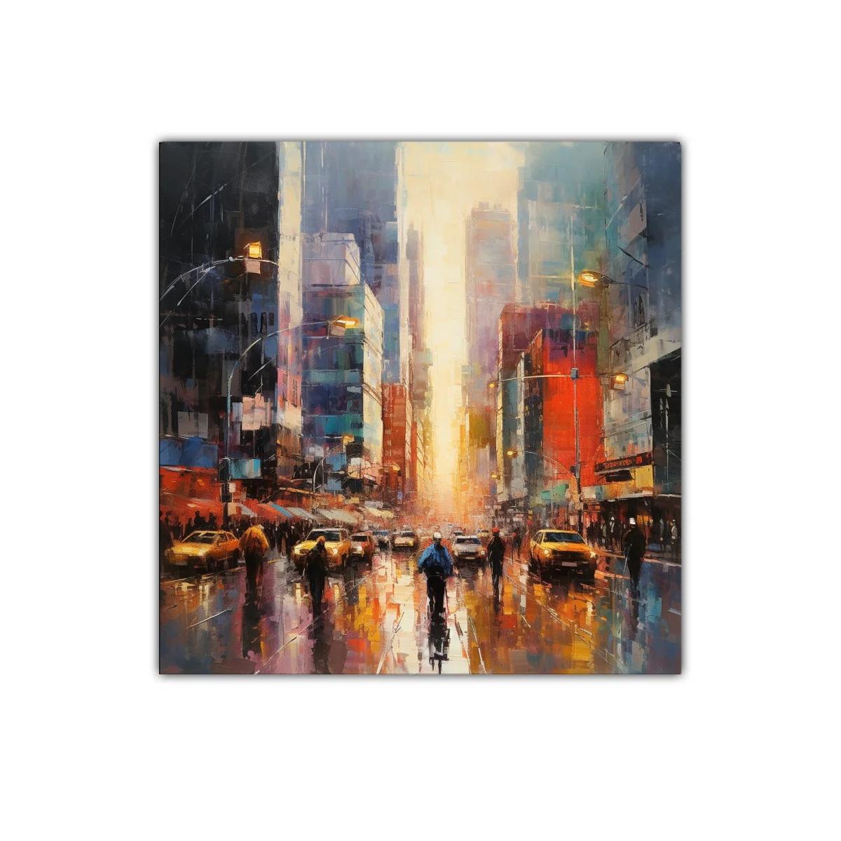 Atardecer urbano con reflejos en ciudad vibrante — miniatura 1
