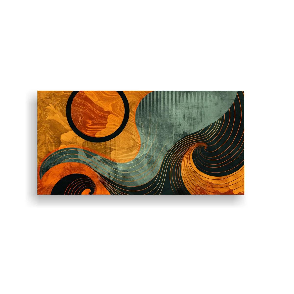 Cuadro ondas abstractas en espiral con contraste oscuro — imagen principal