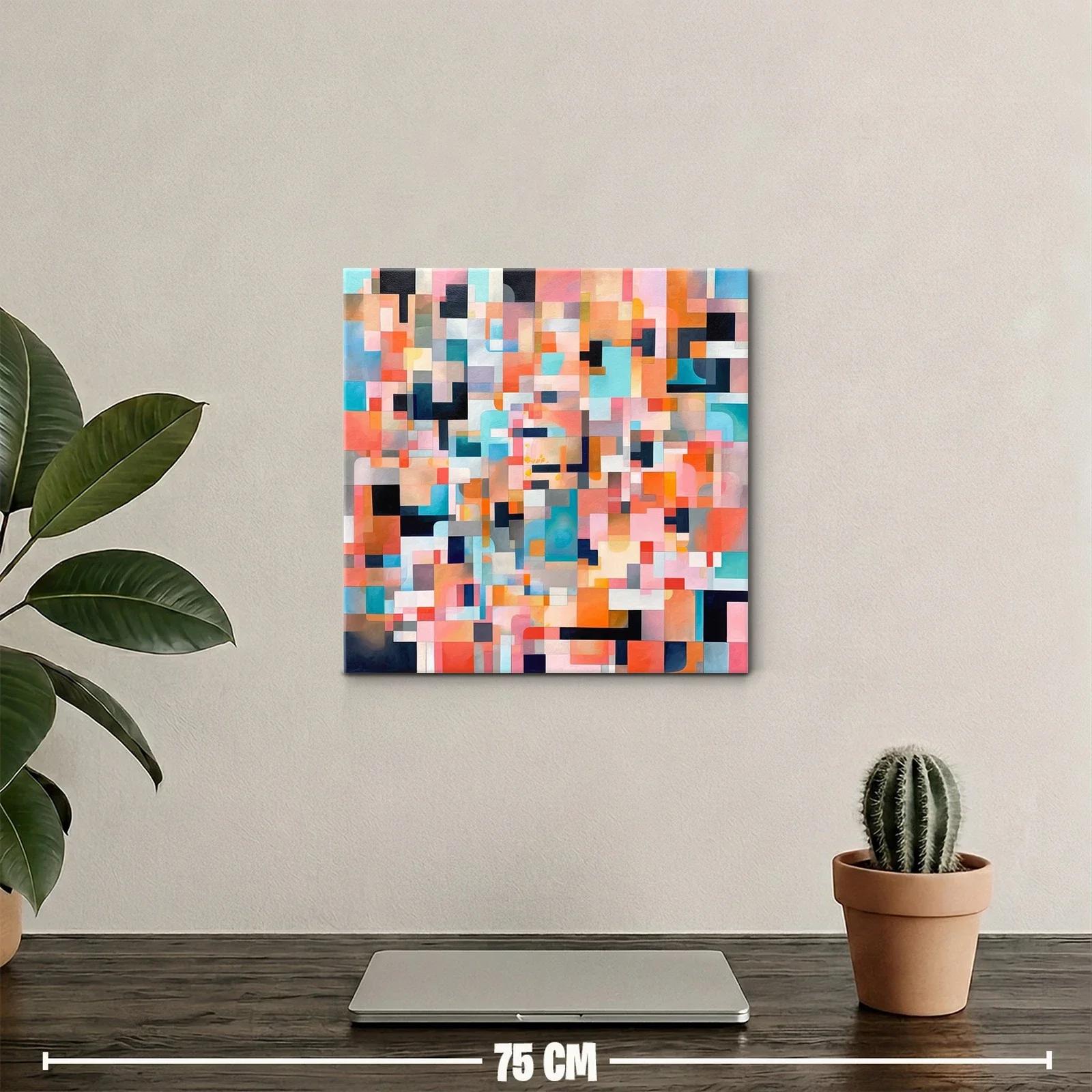Composición geométrica en tonos cálidos y fríos vibrantes — miniatura 2