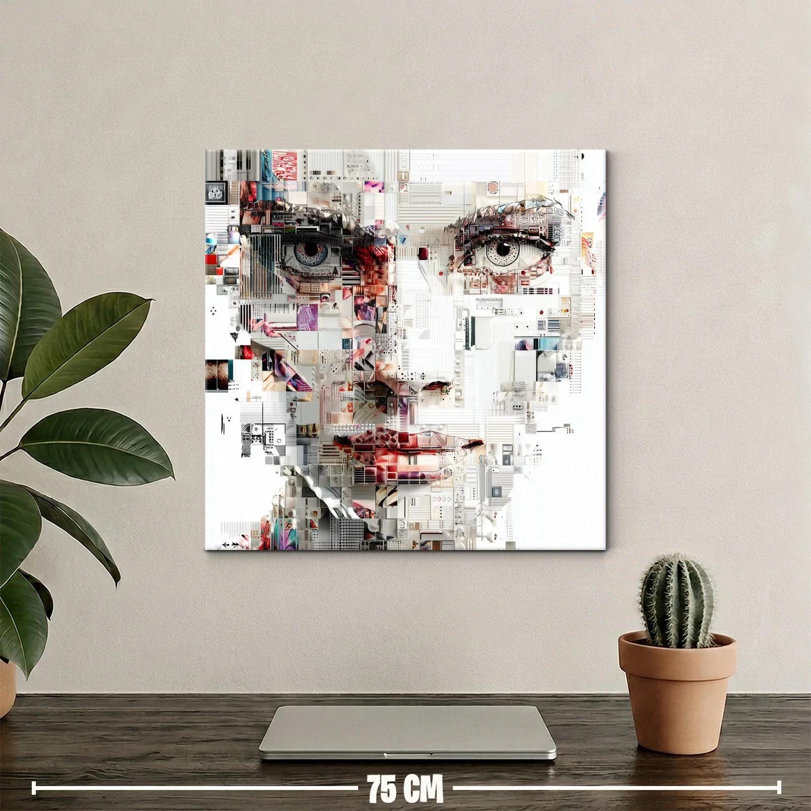 Rostro femenino compuesto por tonos y texturas variadas — miniatura 2