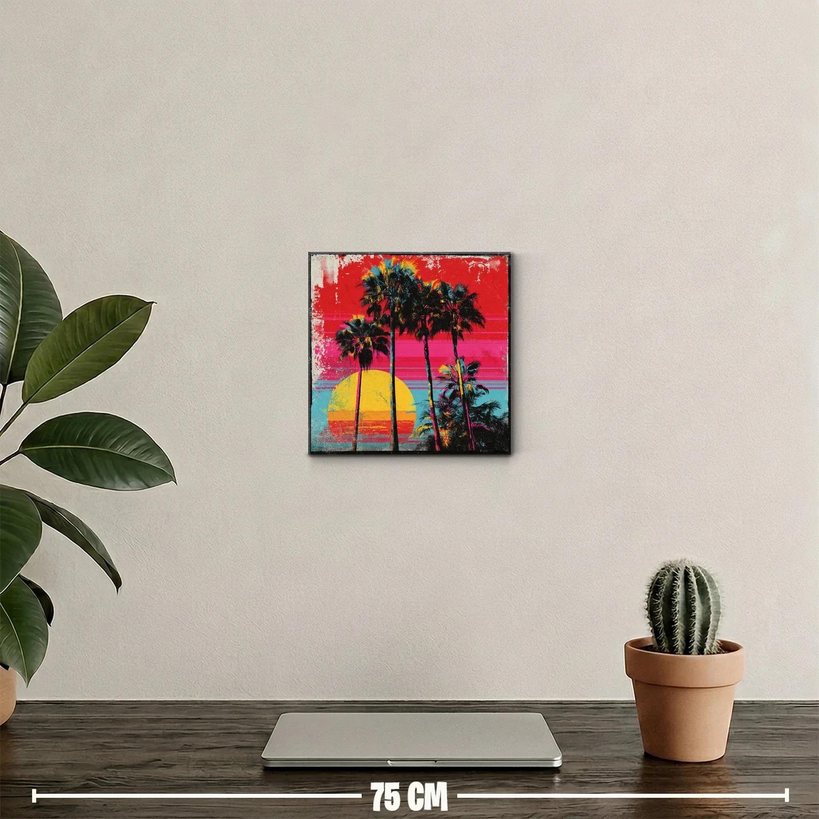 Atardecer tropical con palmeras en vibrantes colores — miniatura 2