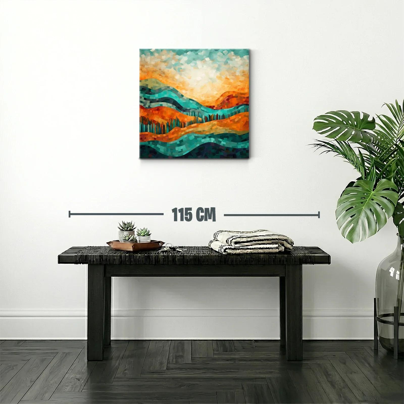 Paisaje abstracto con colinas vibrantes y cielo acogedor — miniatura 2