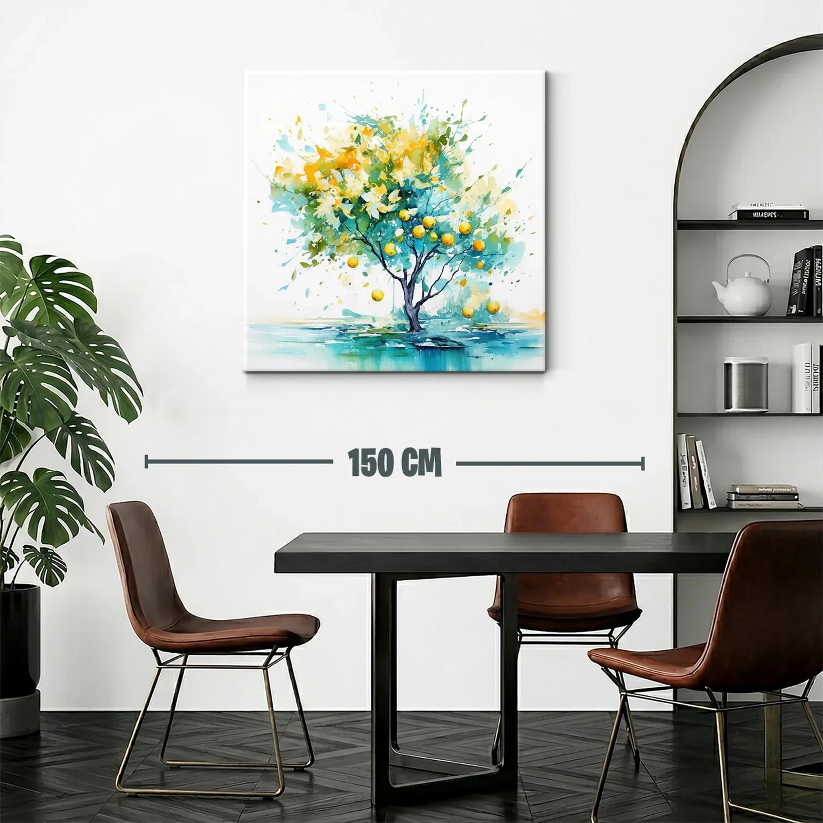 Árbol encantado con frutos en vibrantes tonos azules y amarillos — miniatura 2