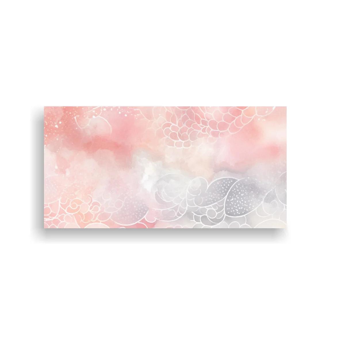 Cuadro textura abstracta de nubes rosadas con círculos lineales — imagen principal